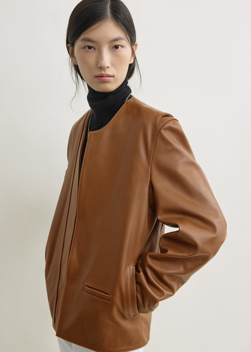 Minimal biker jacket copper 6