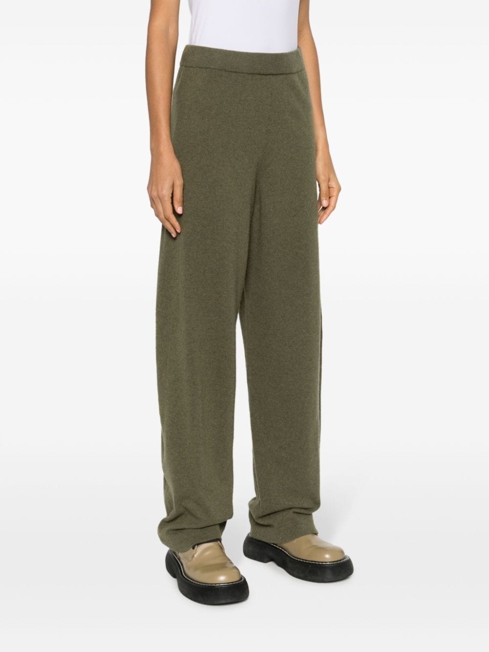 wool-blend knitted trousers - 3