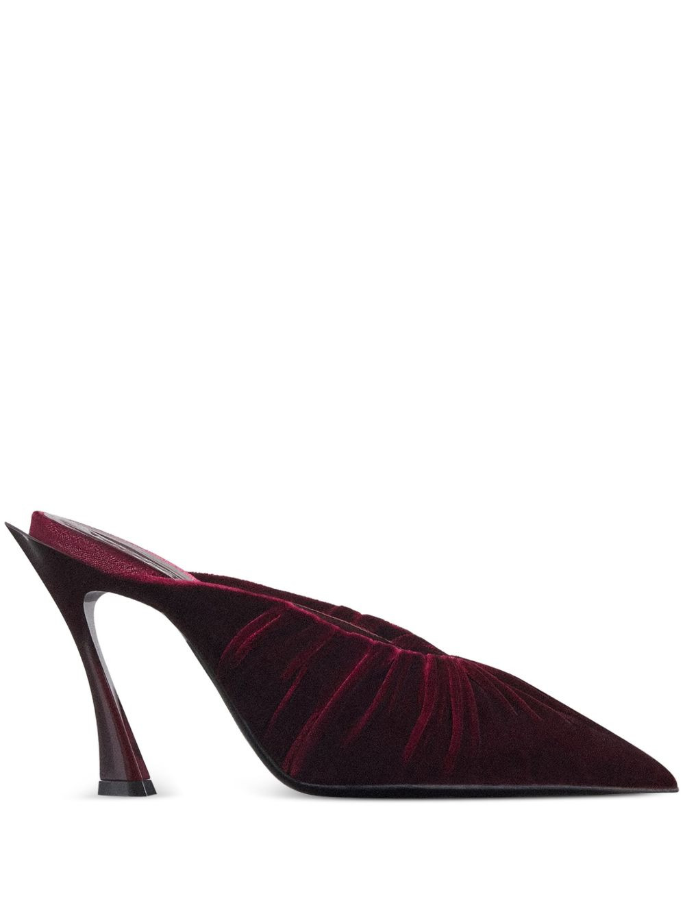 95mm pleated pointed-toe heeled mules - 1