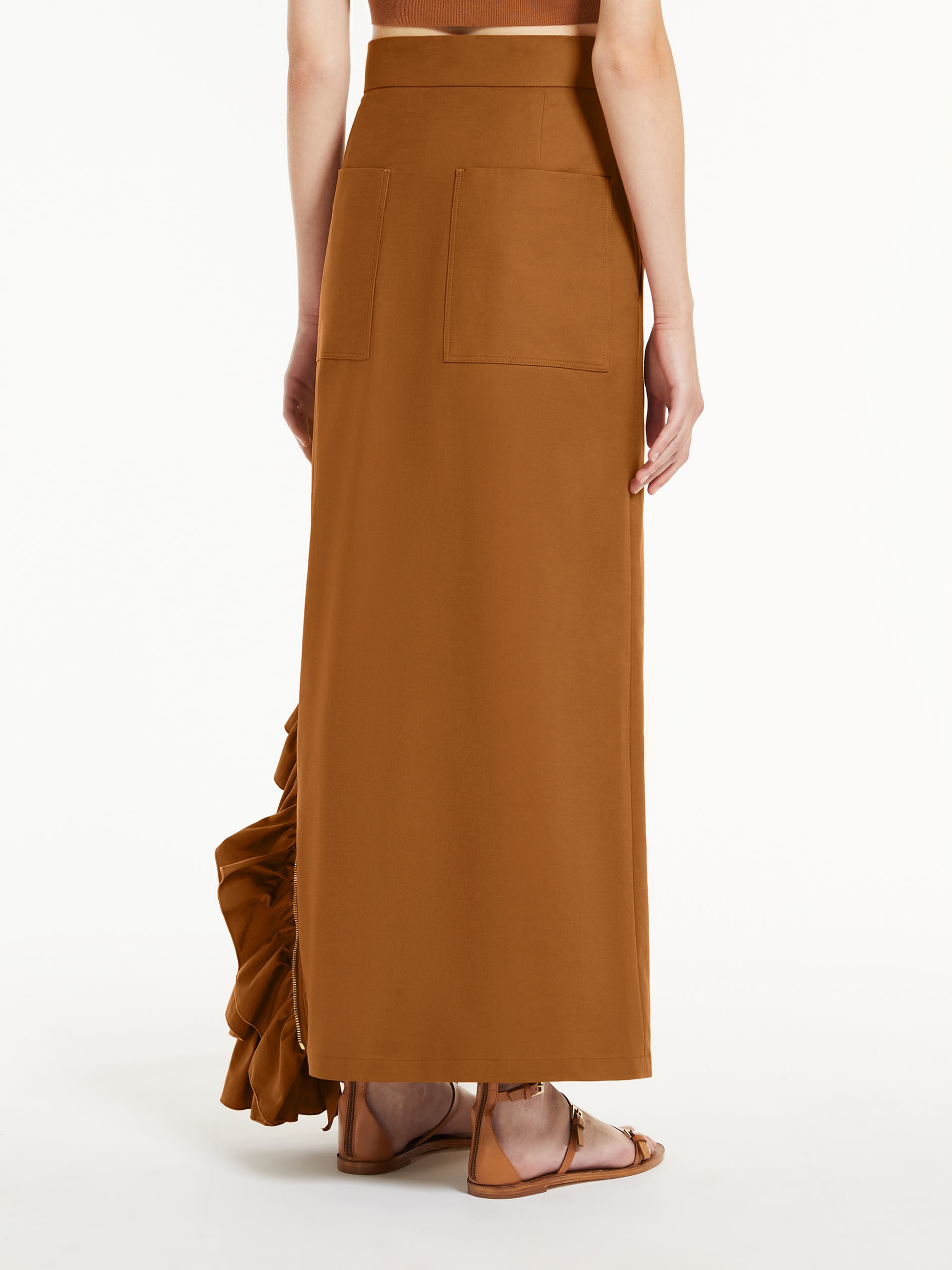 FUNGHI Gabardine skirt with ruffles - 4