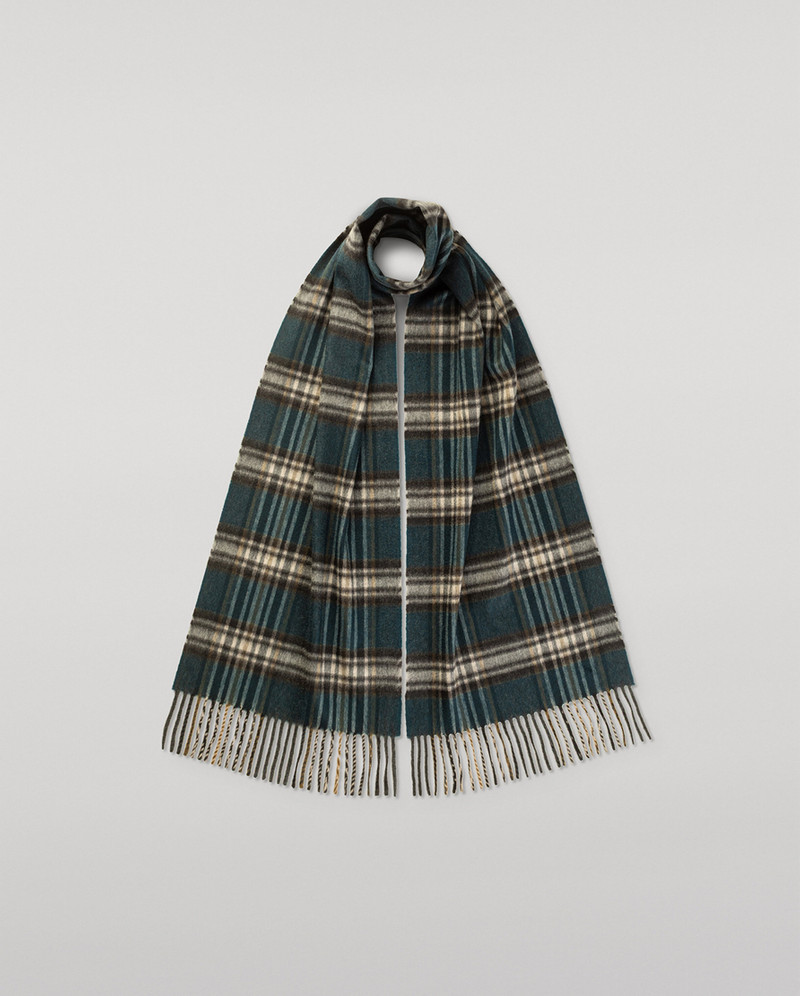 Doune Bottle Green Cashmere Scarf 1