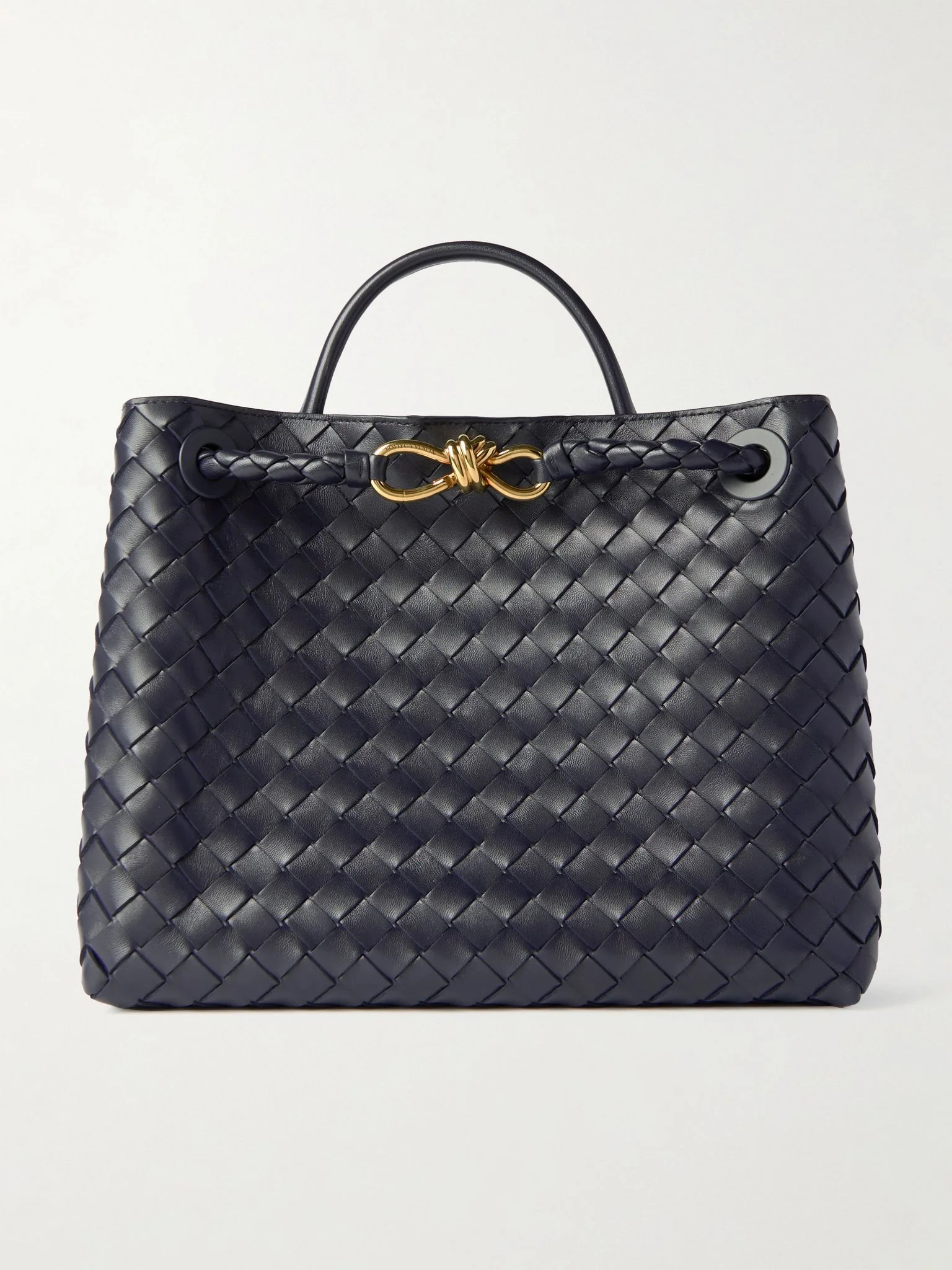 Andiamo medium intrecciato leather tote Navy - 1