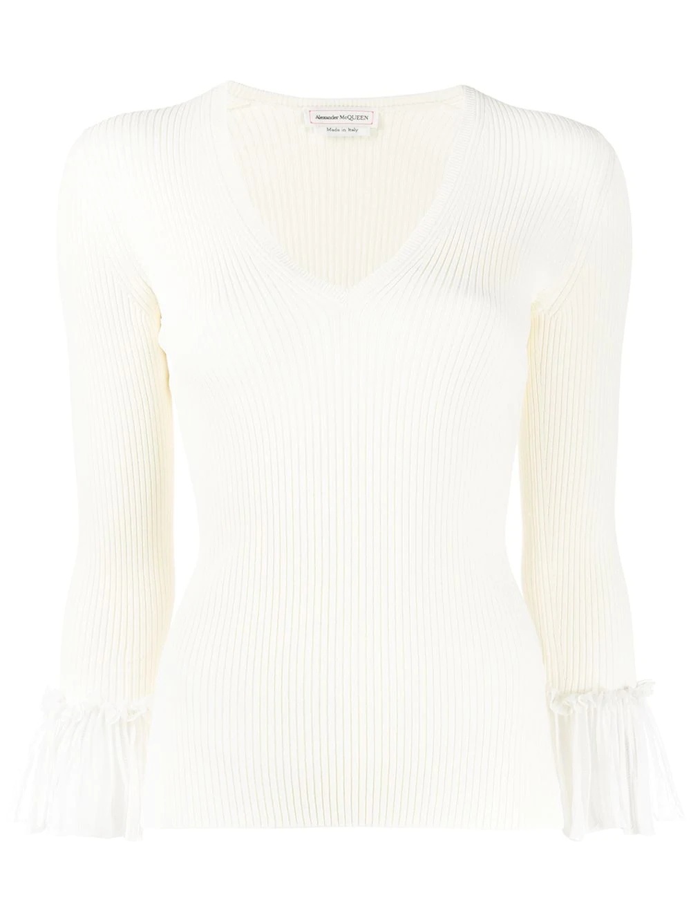 ribbed pleated detail top - 1