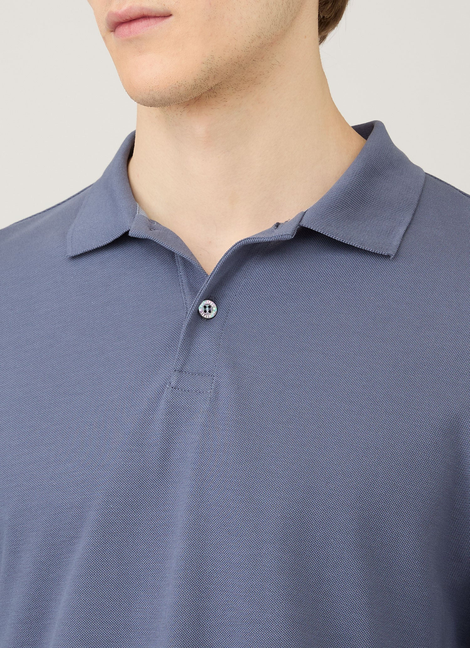 Long Sleeve Piqué Polo Shirt - 6