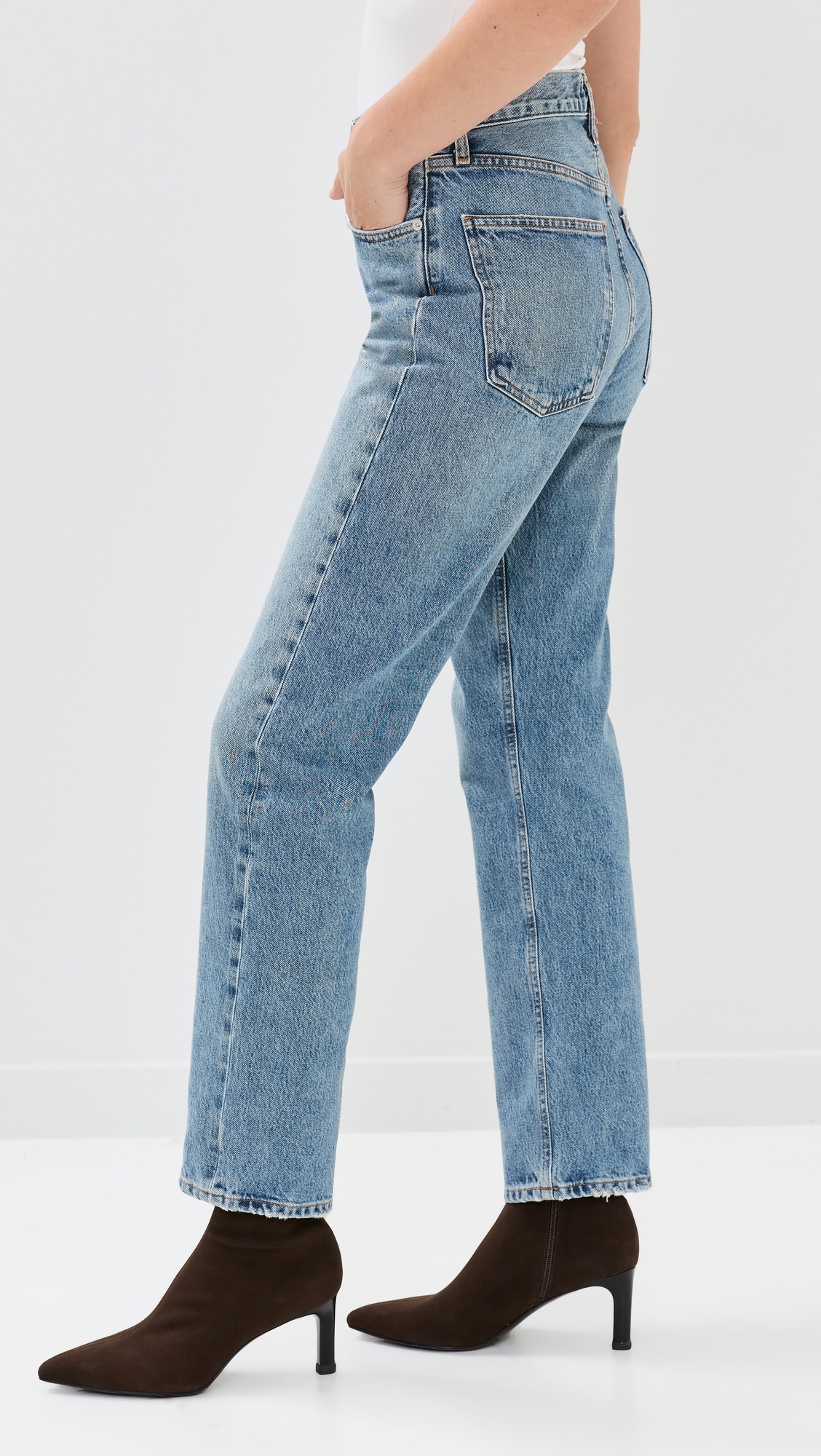 90's Pinch Waist High Rise Straight Jeans - 3