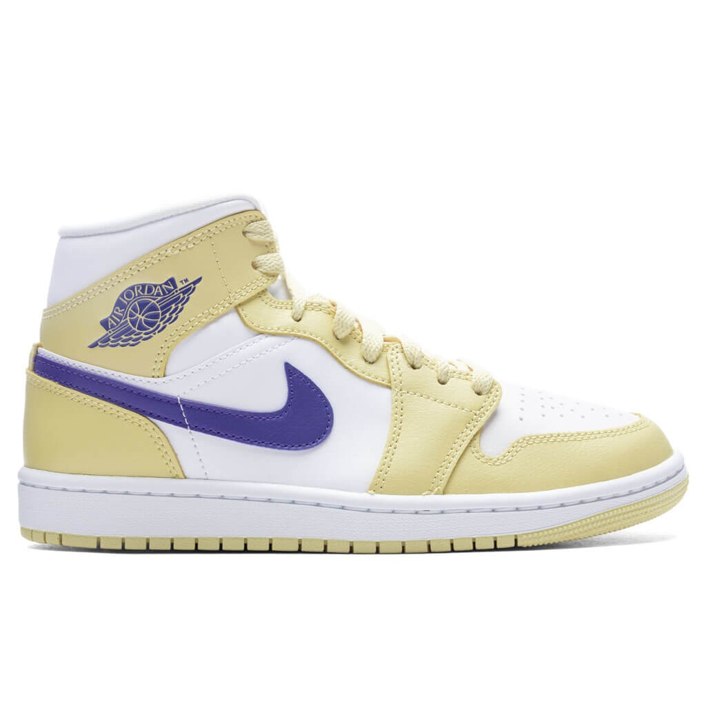 AIR JORDAN 1 MID WOMEN'S - LEMON WASH/LAPIS/WHITE - 1