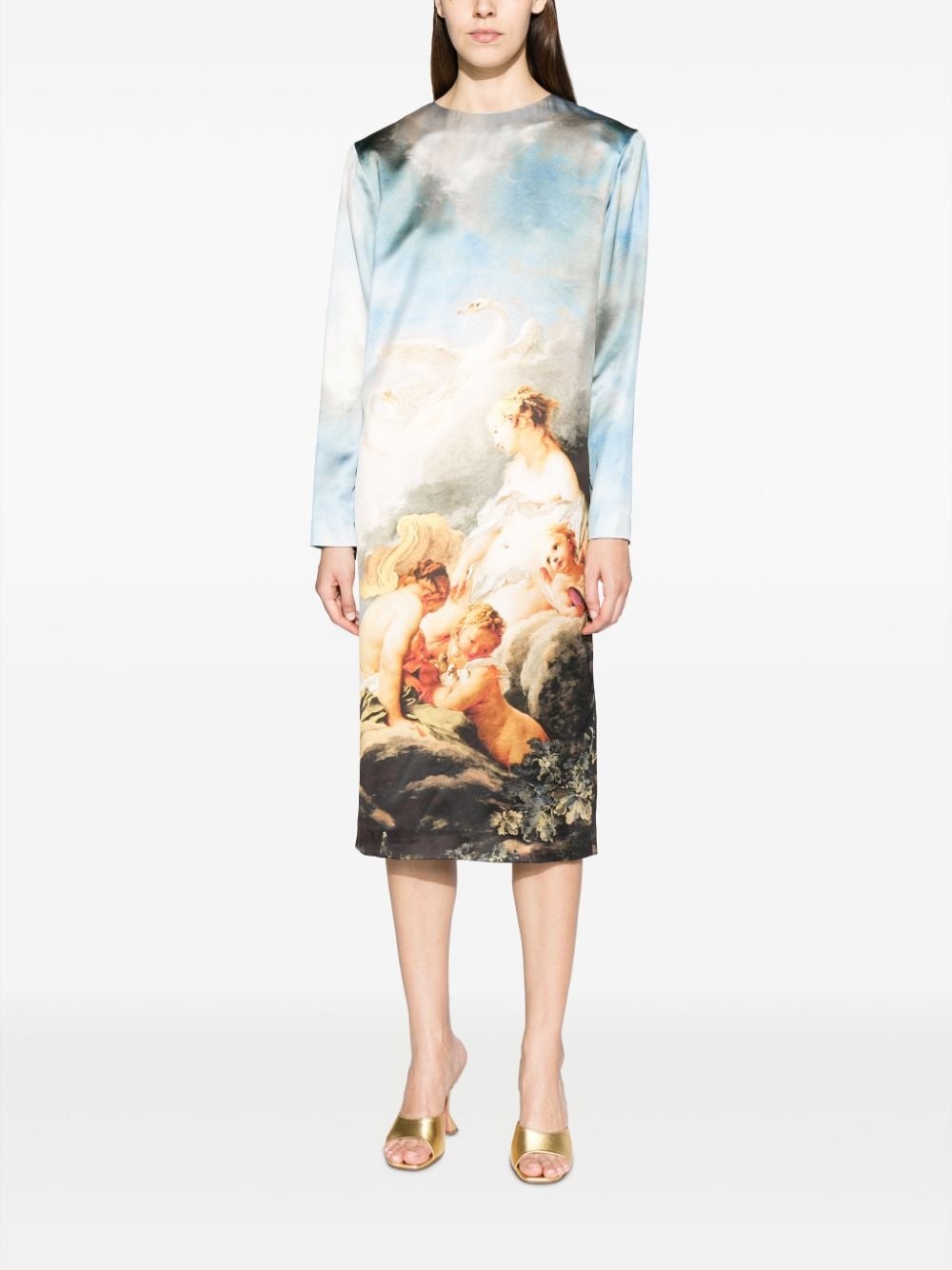 graphic-print mid-length dress - 2