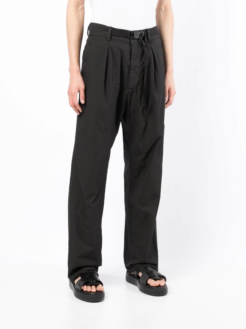 straight-leg belted trousers - 3