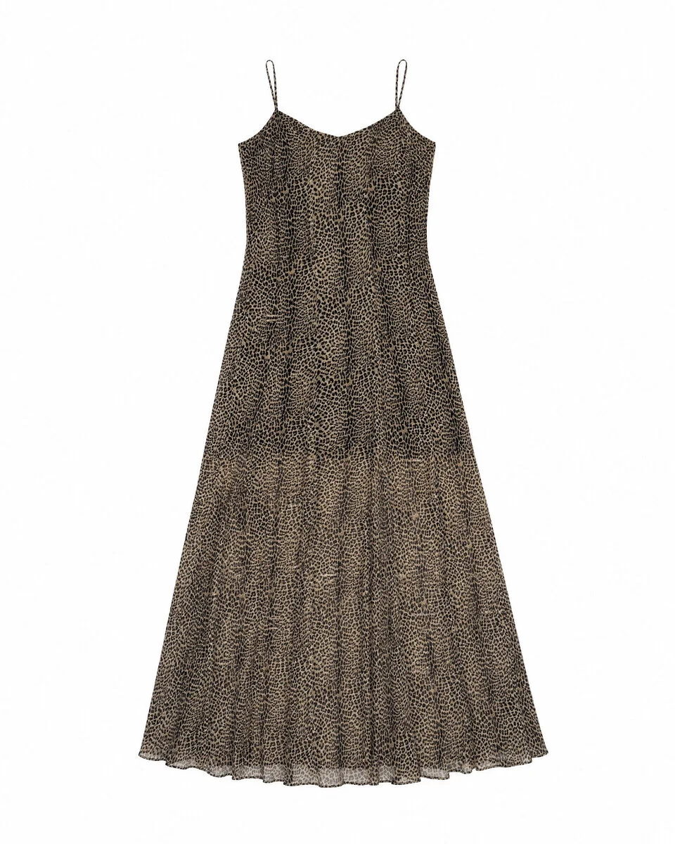 BEIGE LEOPARD-PRINT MAXI DRESS - 1