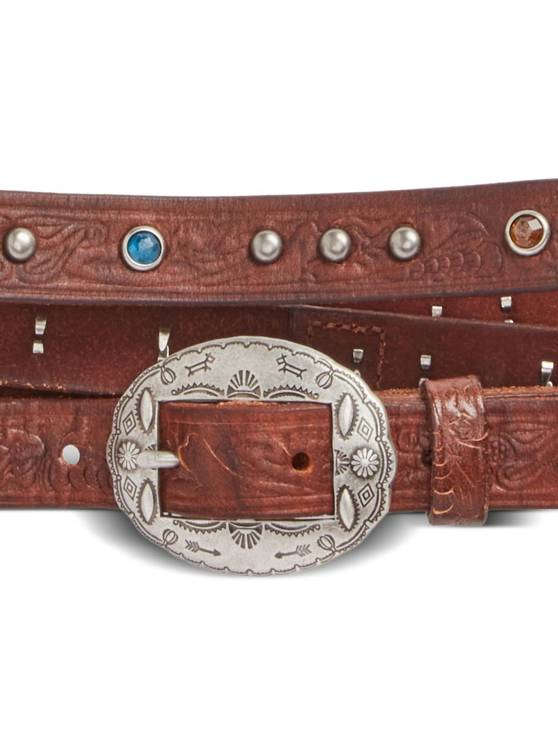 Luna studded leather belt 3