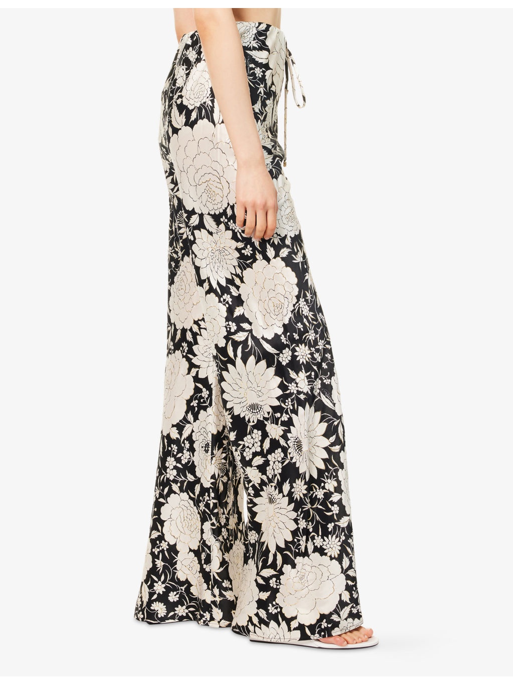 Floral Drawstring Silk Trousers - 3