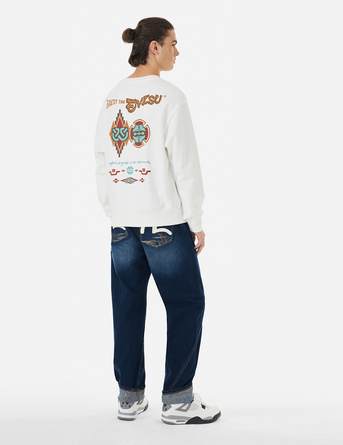 SEAGULL AND LOGO PRINT 3D FIT JEANS - 3