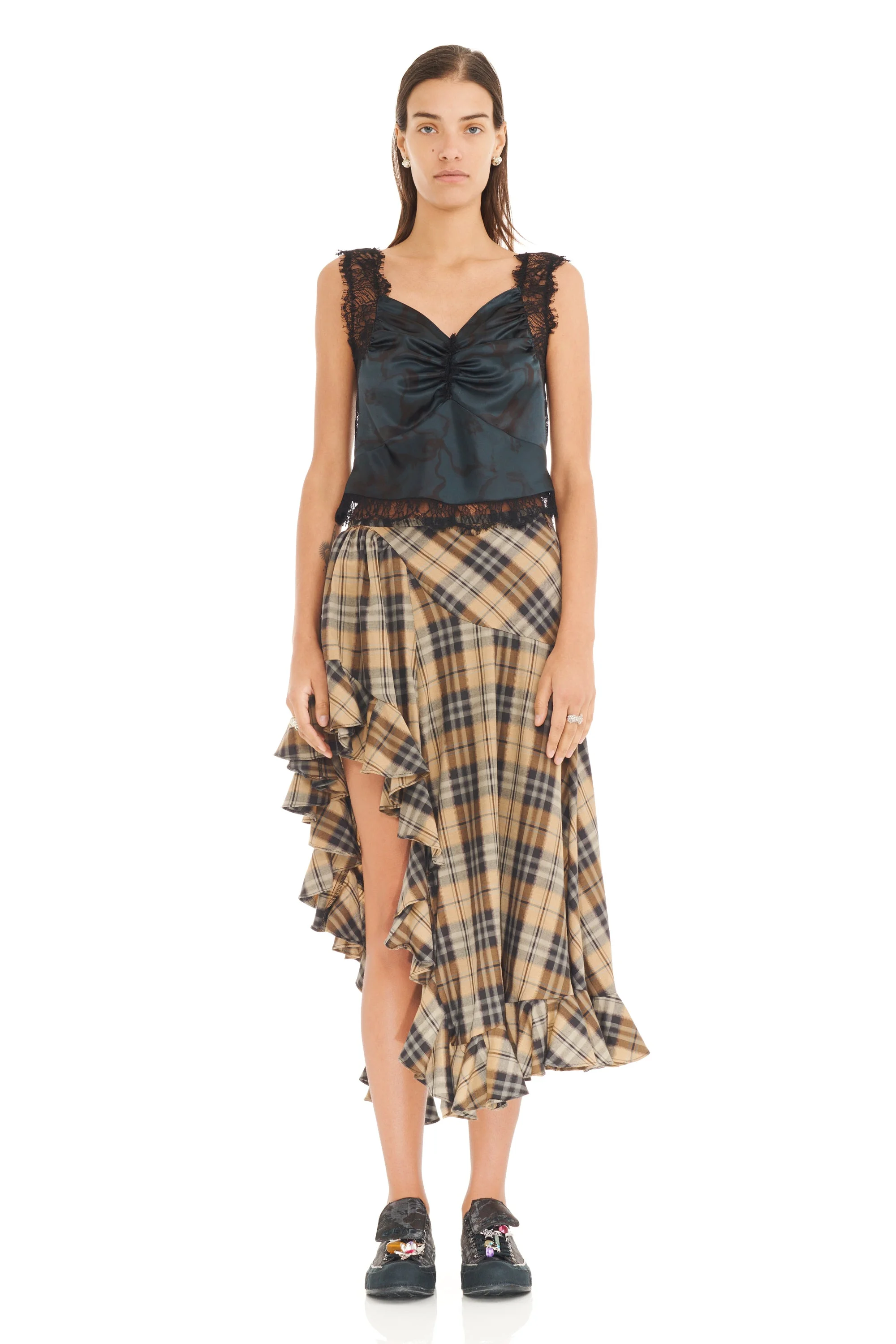SMOG PLAID FLORIST SKIRT - 1