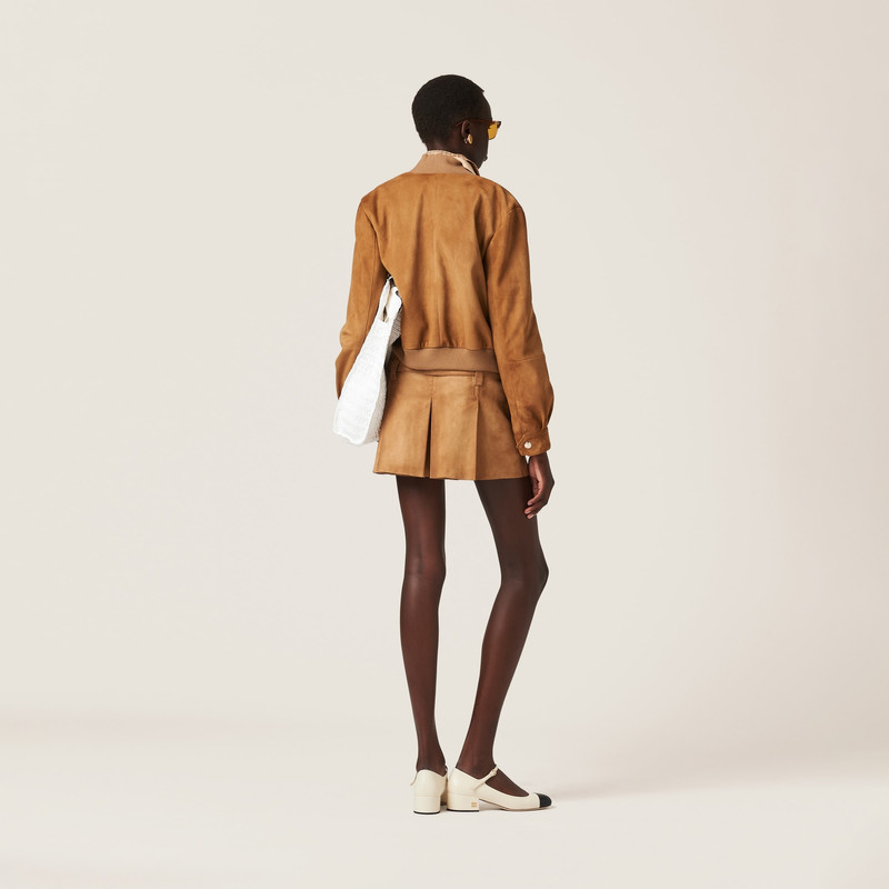 Pleated suede skirt 3
