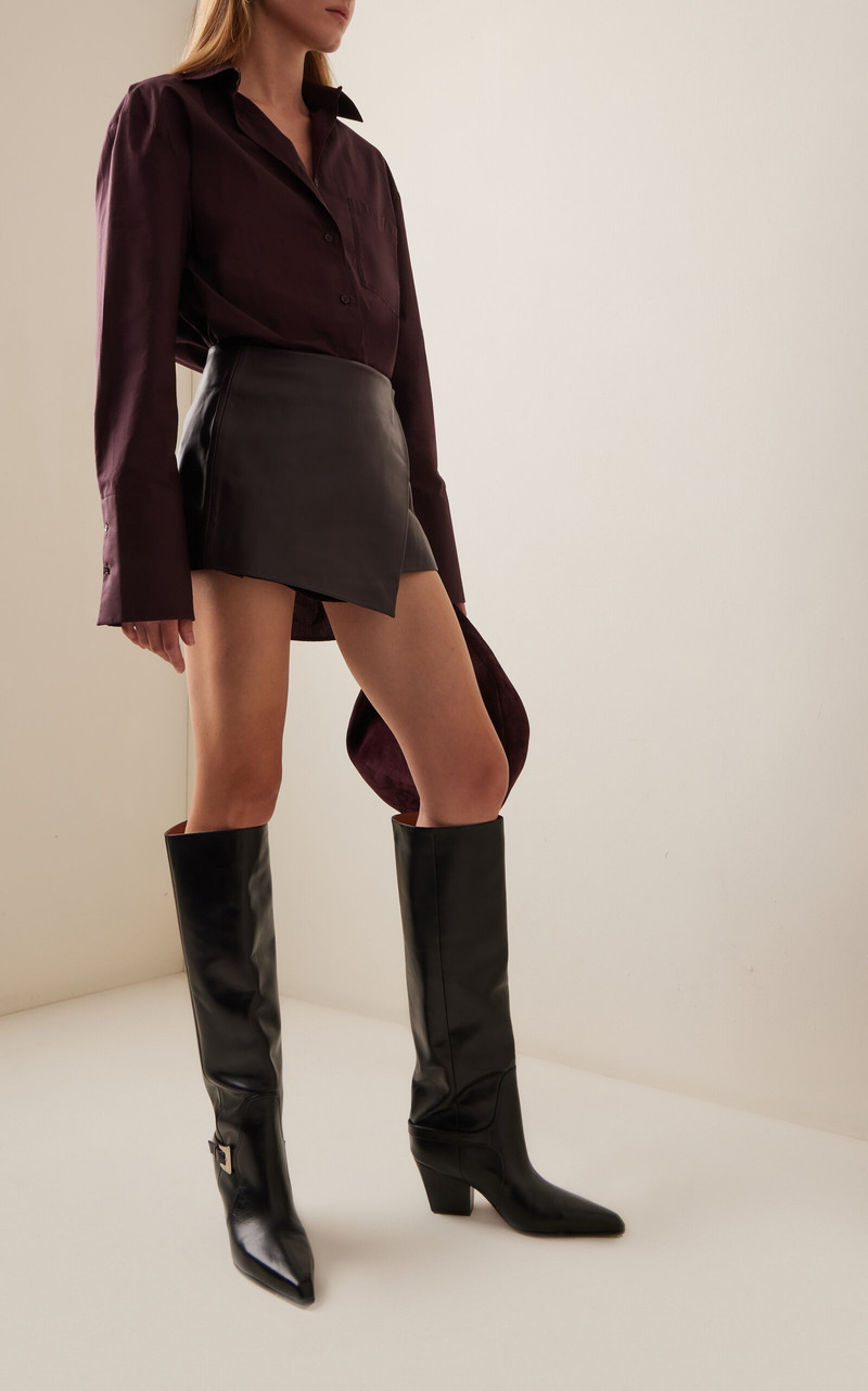 PARIS TEXAS Jane Buckle-Detailed Leather Boots black outlook