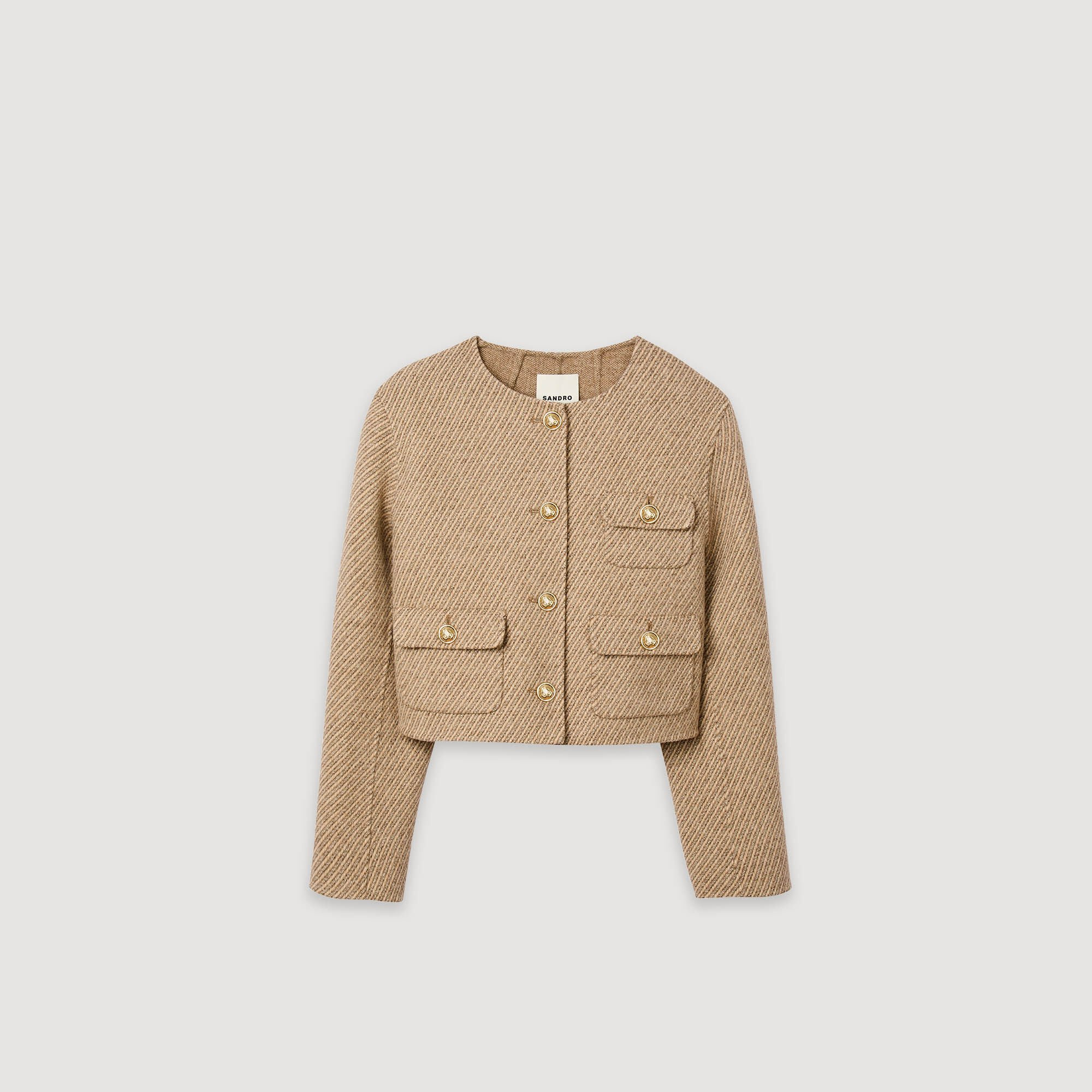 CROPPED BUTTON-DOWN JACKET - 6