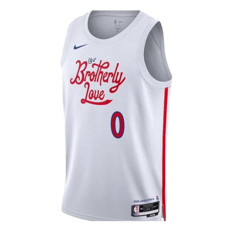 Nike x NBA Philadelphia 76ers Tyrese Maxey Jerseys 'White' DO9606-105 - 1