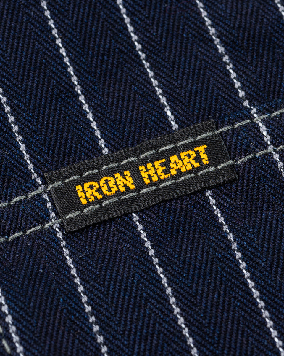 8.5OZ HERRINGBONE STRIPE WESTERN SHIRT - INDIGO - 12