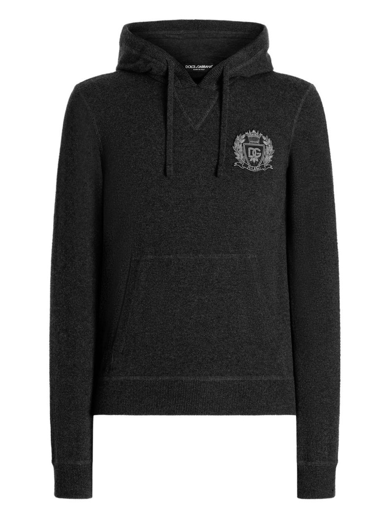 logo-embroidered hoodie 1