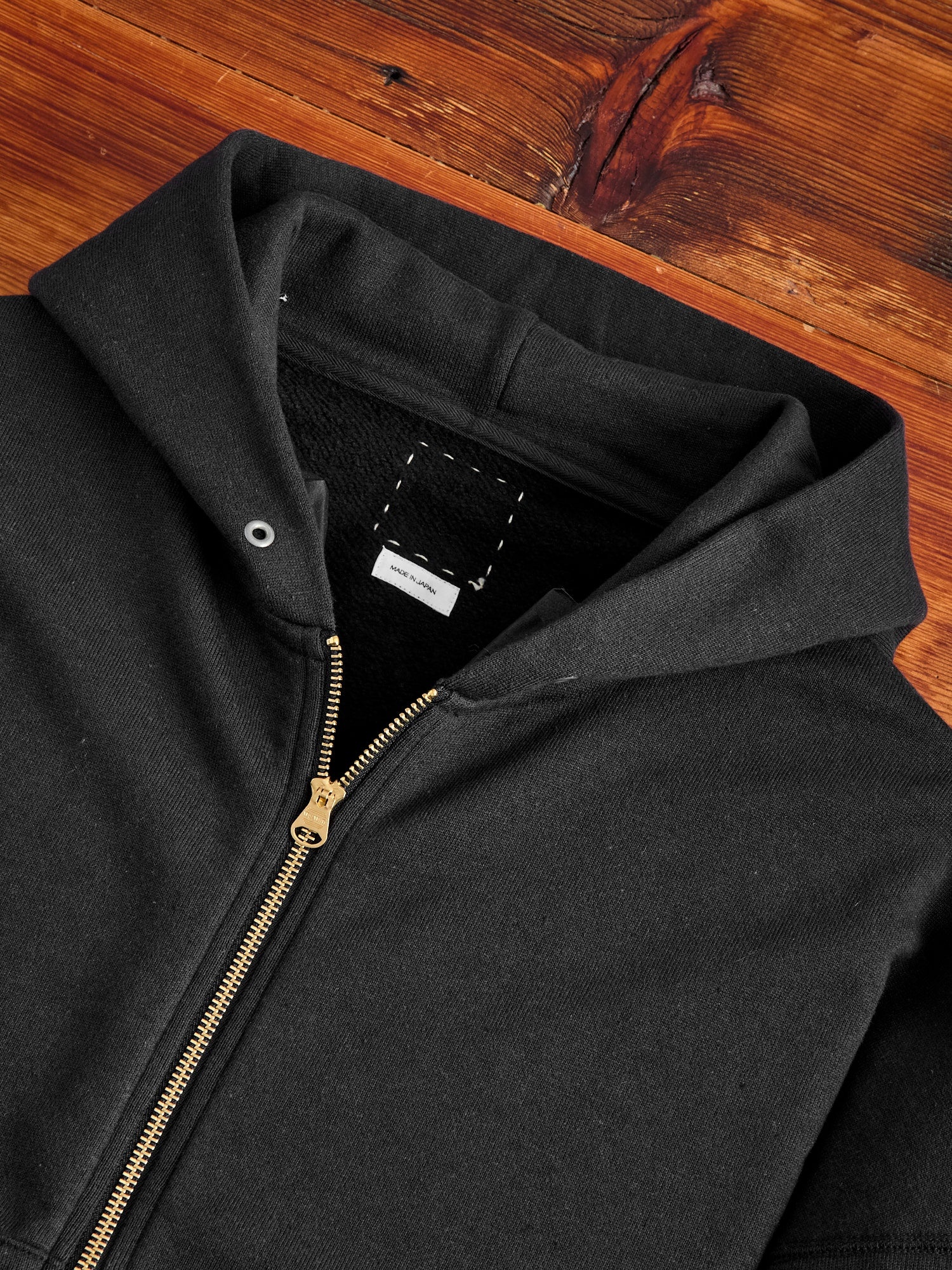 Court Zip Hoodie C/WS in Black - 3