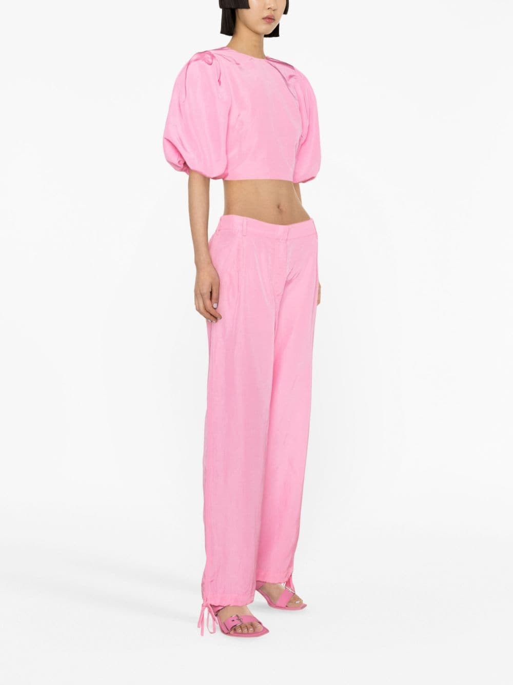 puff-sleeved crop top - 3