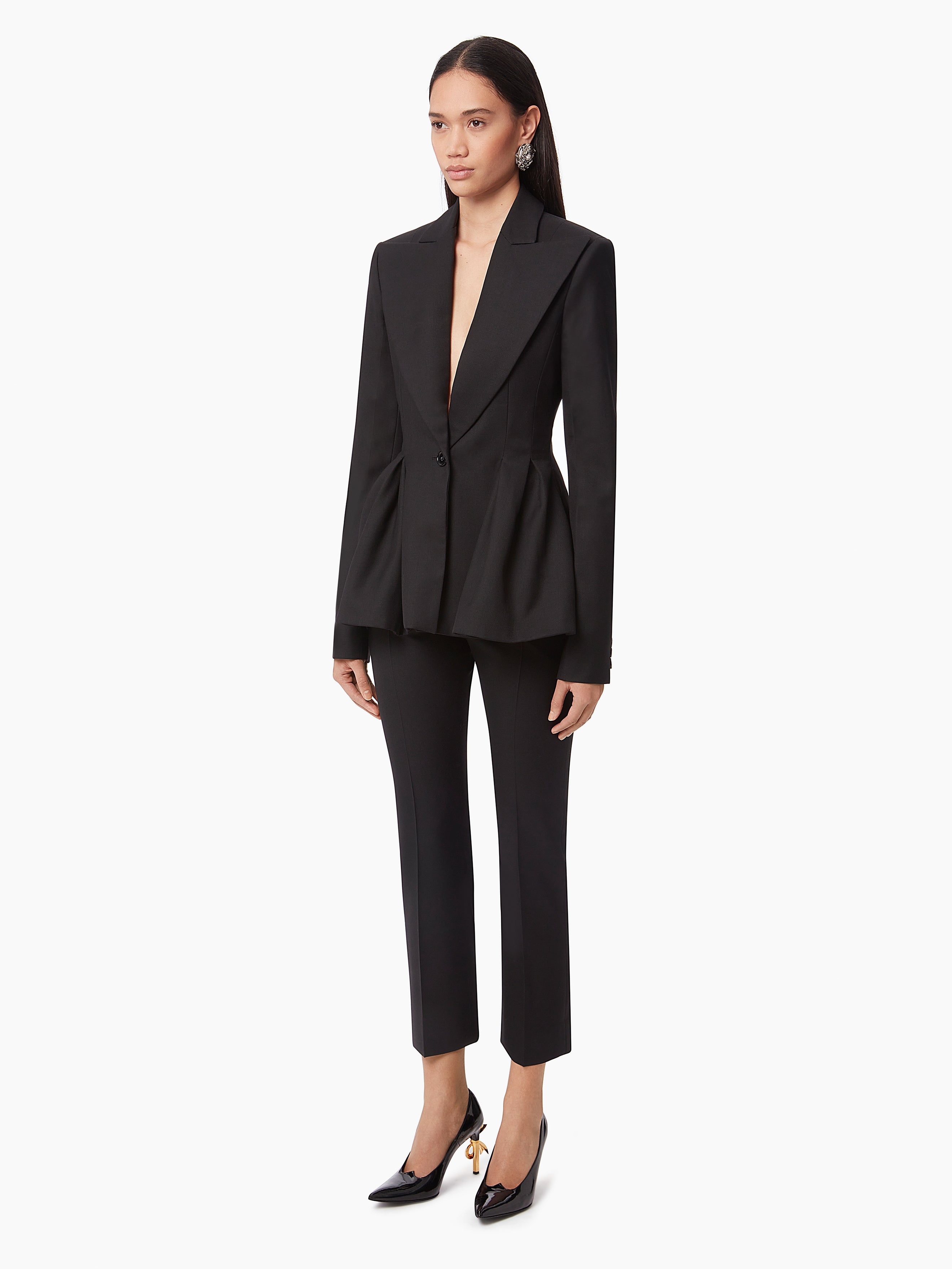 WOOL GABARDINE PEPLUM BLAZER - 2