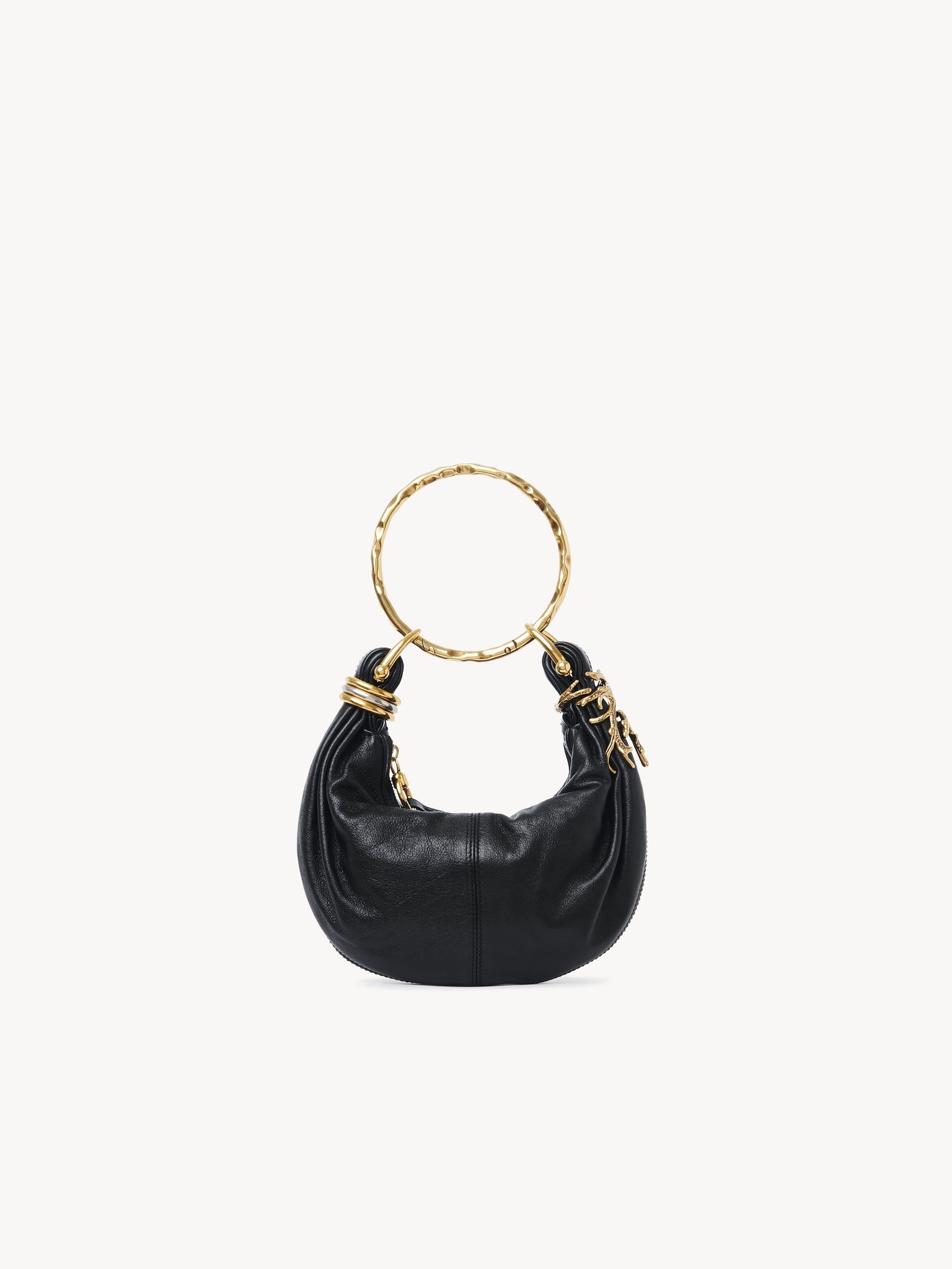 MINI BRACELET HOBO BAG IN GRAINED LEATHER - 4