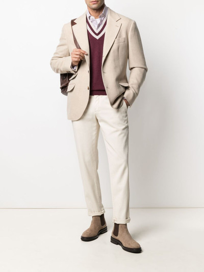 Brunello Cucinelli cashmere single-breasted blazer outlook