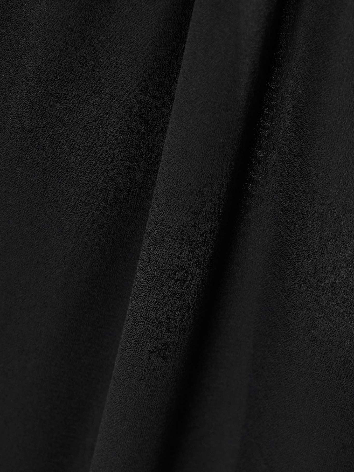 Cropped crepe de chine wide-leg pants Black - 4