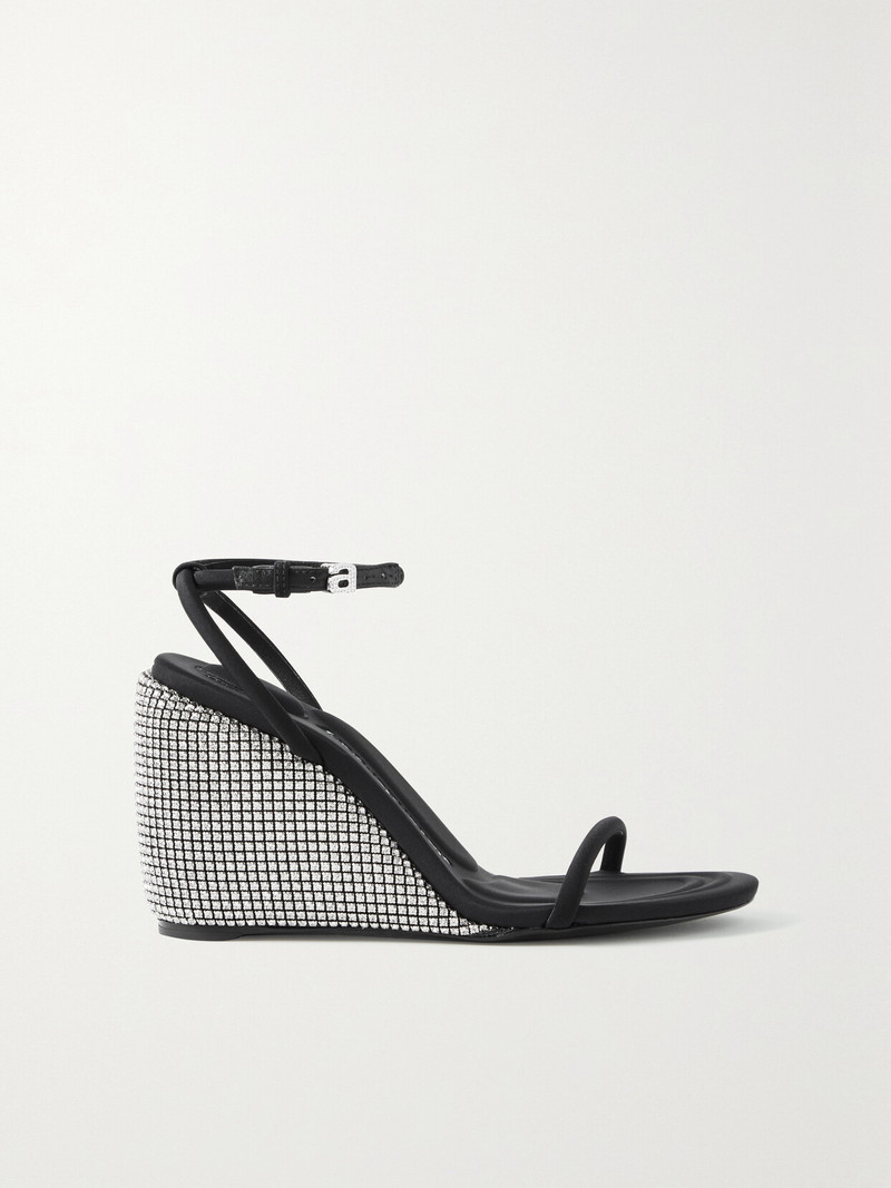 Dahlia Crystal-embellished Stretch Wedge Sandals 1