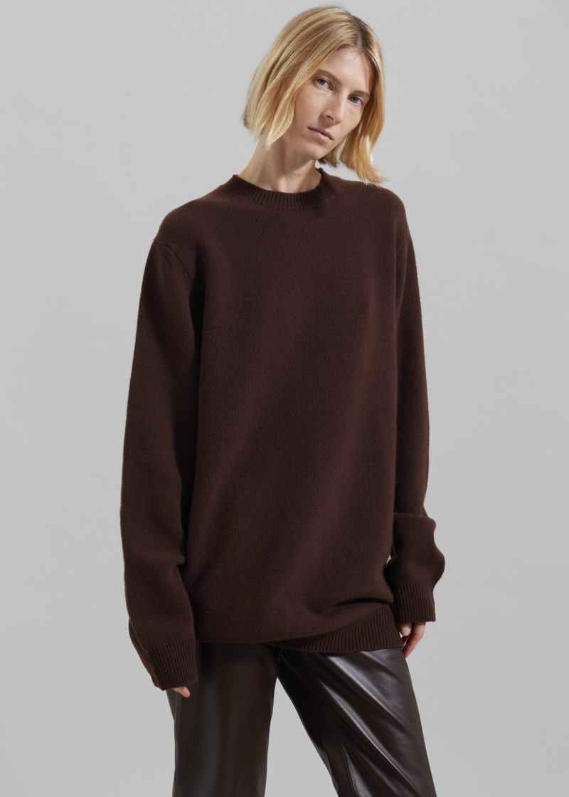 Maxime Knit Sweater Dress - Brown 10