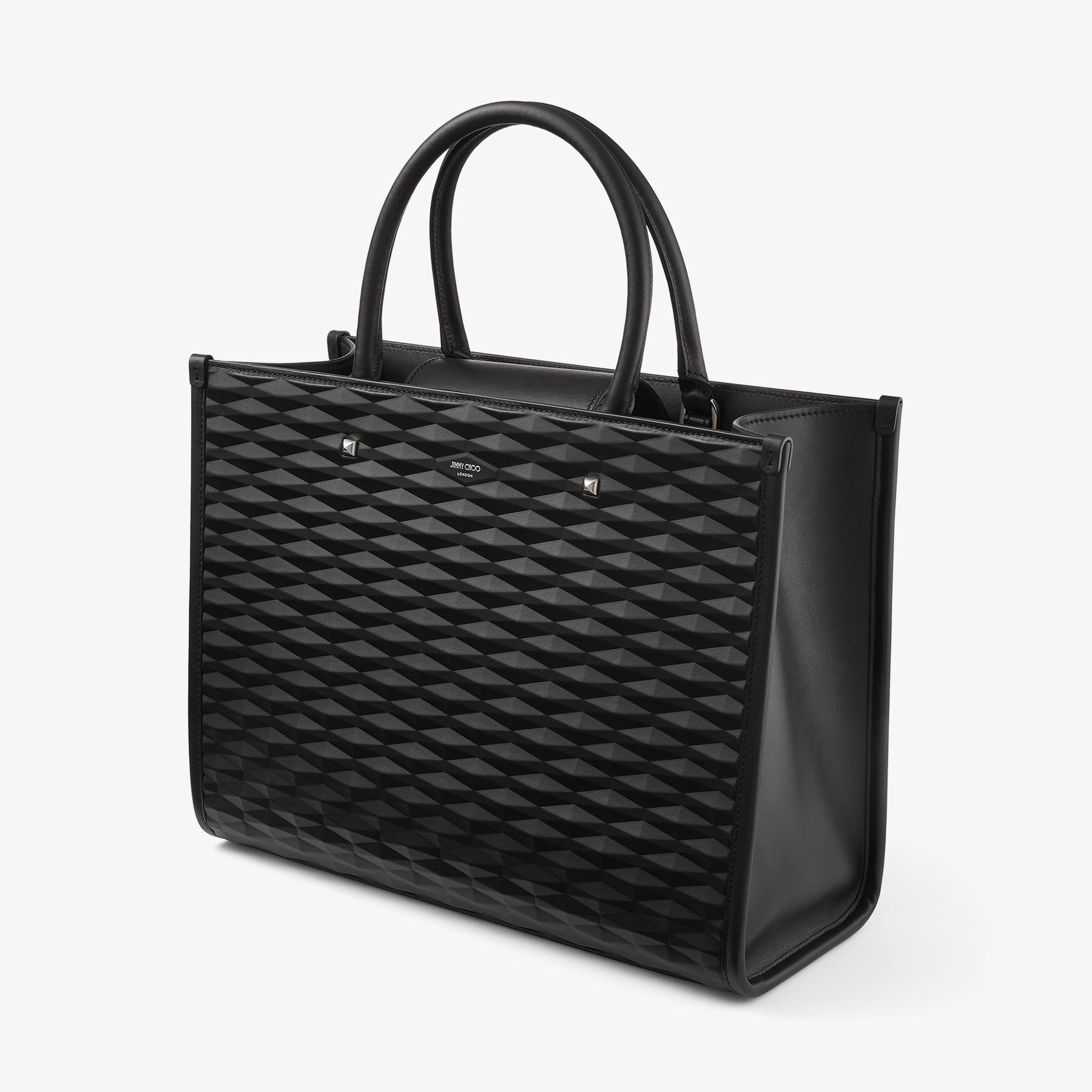 Avenue M Tote
Black Diamond Embossed 3D Leather Tote Bag - 3