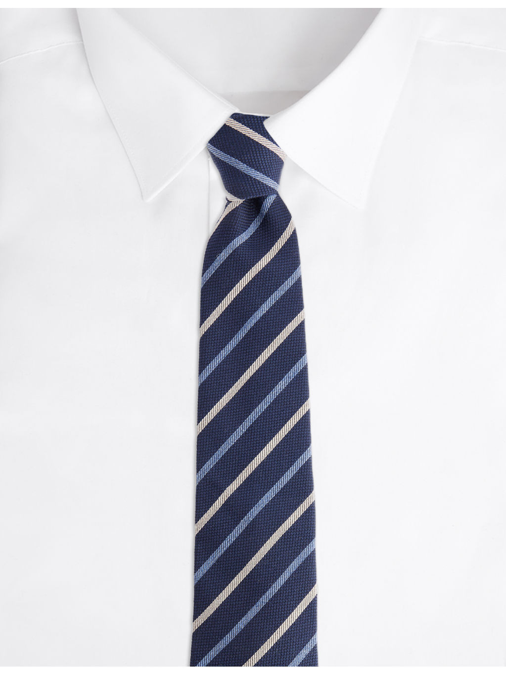 Striped Textured Wool And Silk Tie - 3