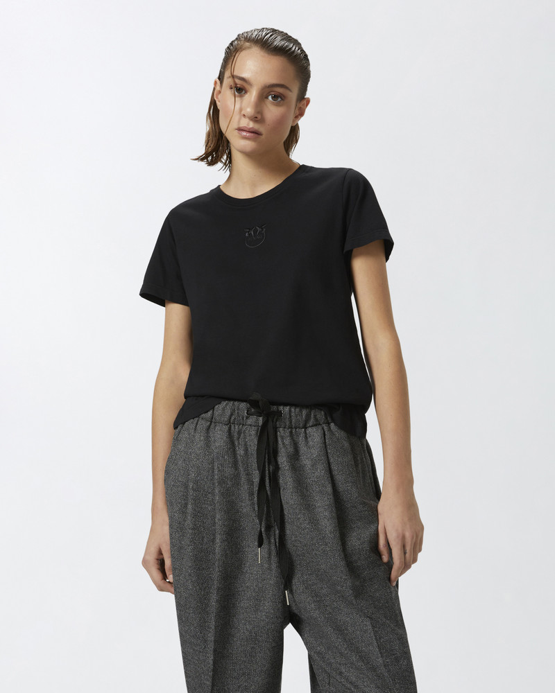 PINKO SHORT-SLEEVED T-SHIRT EMBROIDERED LOGO outlook
