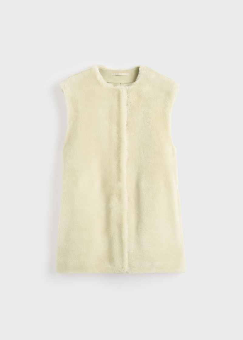Plush shearling vest ecru 1