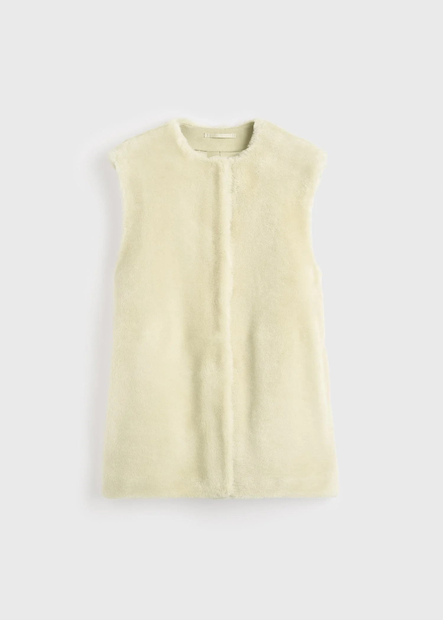 Plush shearling vest ecru - 1