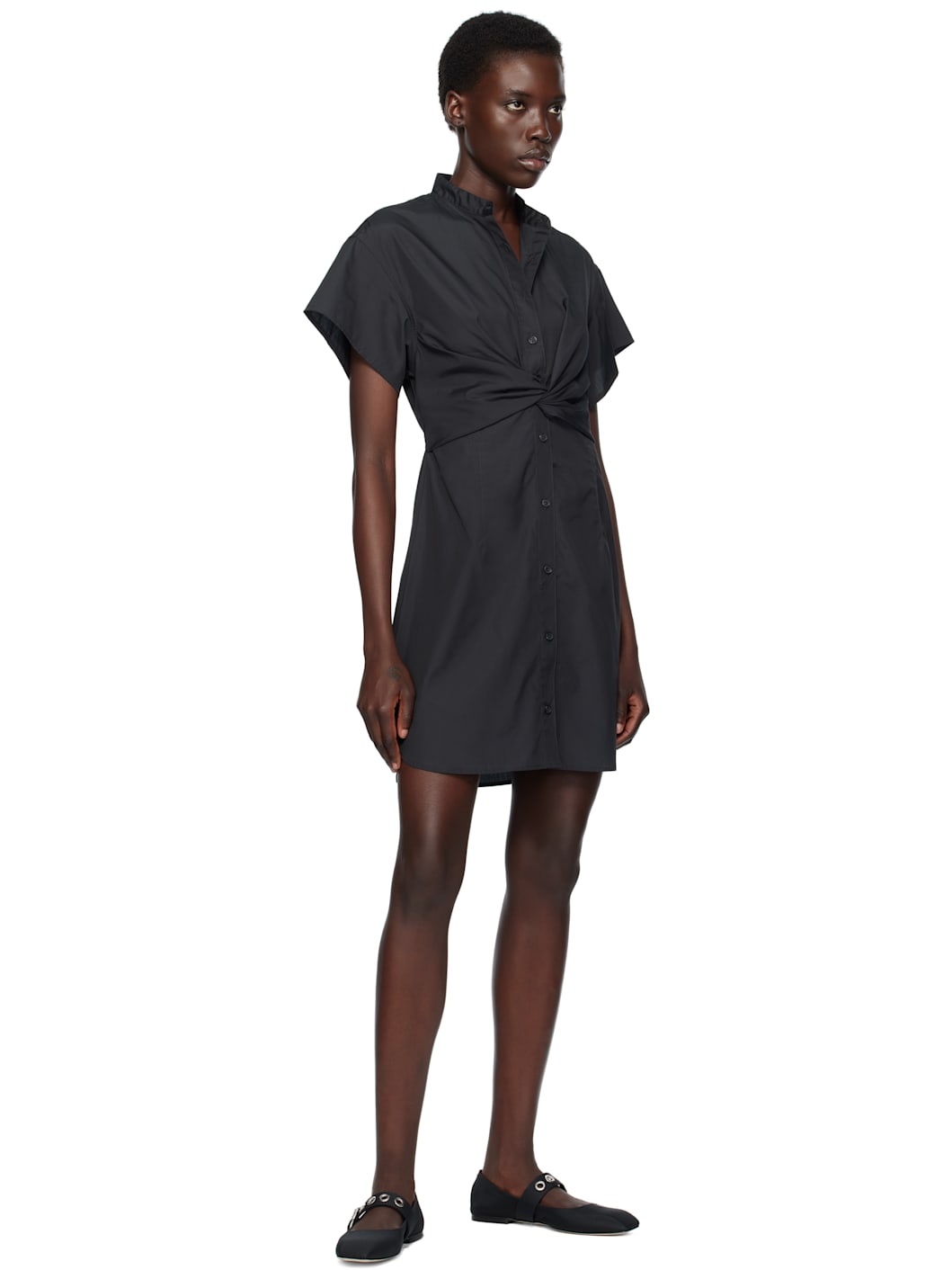 Black Gretchen Shirt Minidress - 4