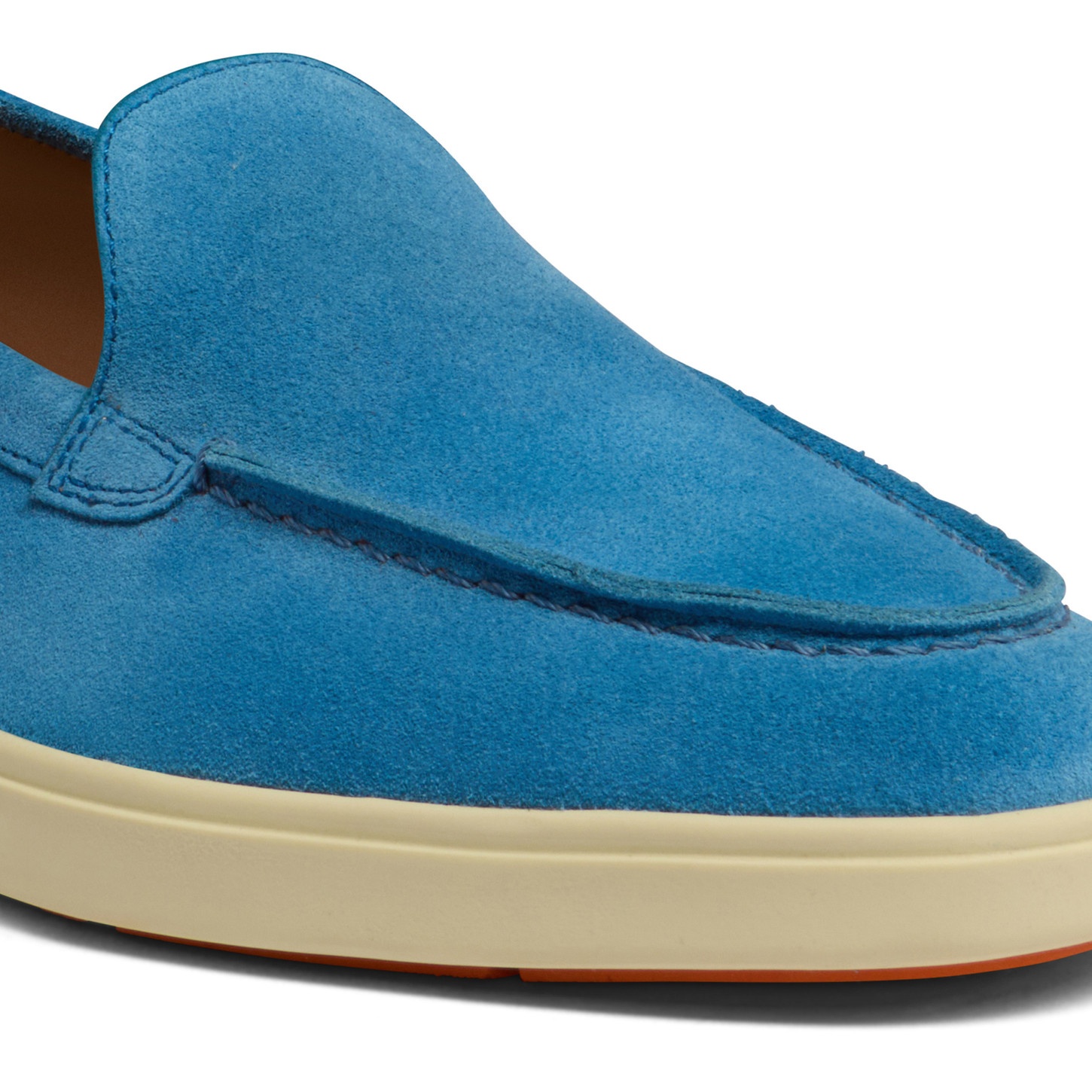 Women's light blue suede loafer - 5