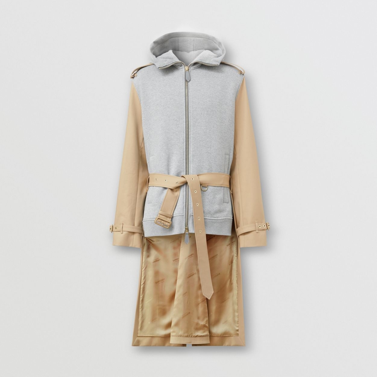 Cotton and Jersey Reconstructed Trench Coat - 1