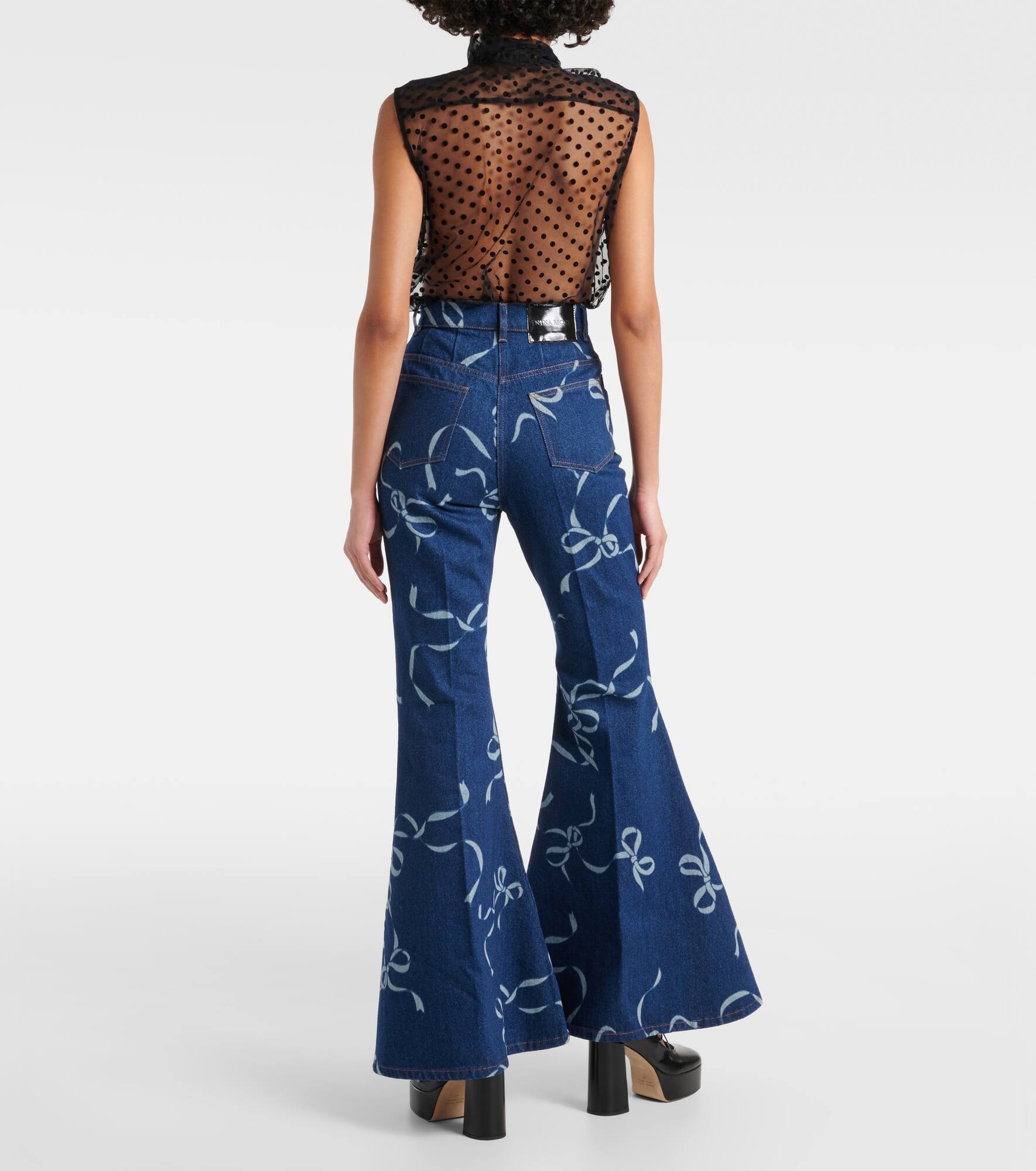Printed flared jeans - 3