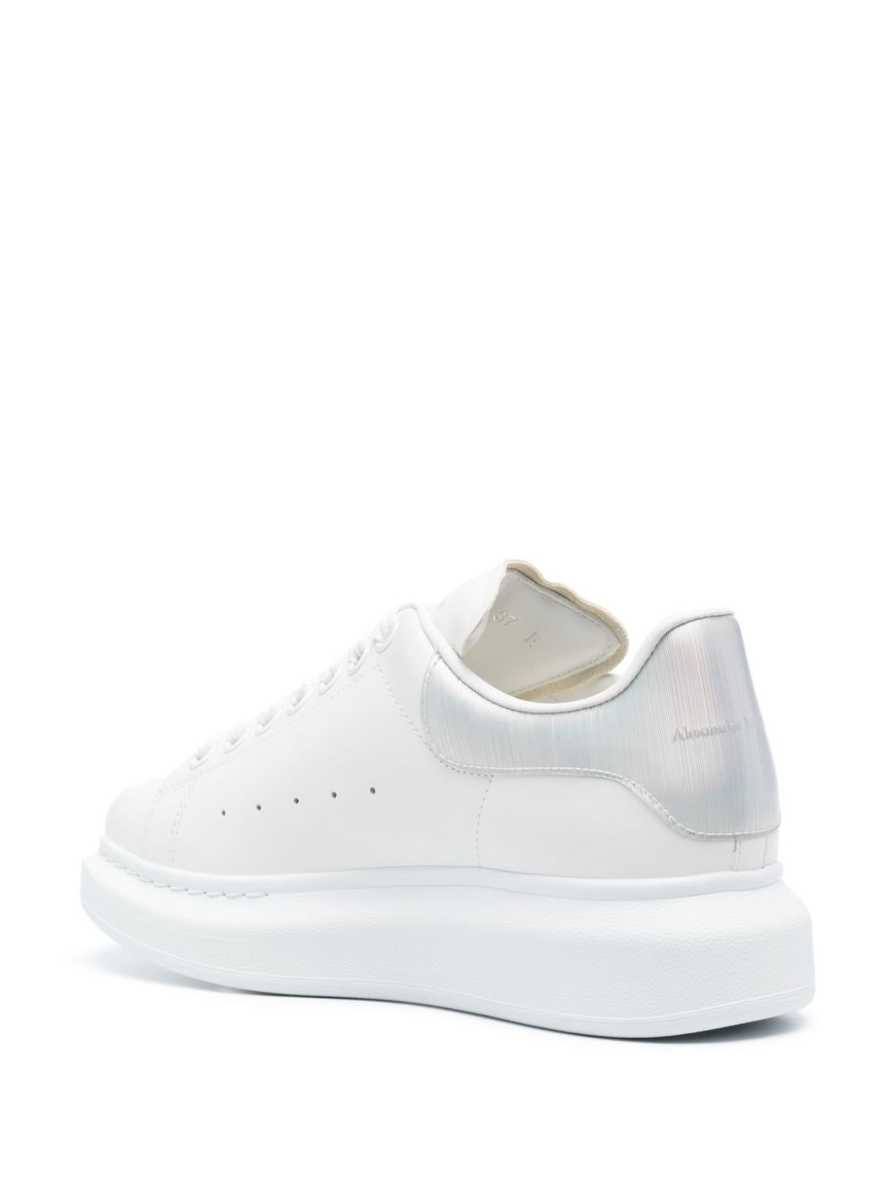 iridescent-panel leather sneakers - 3