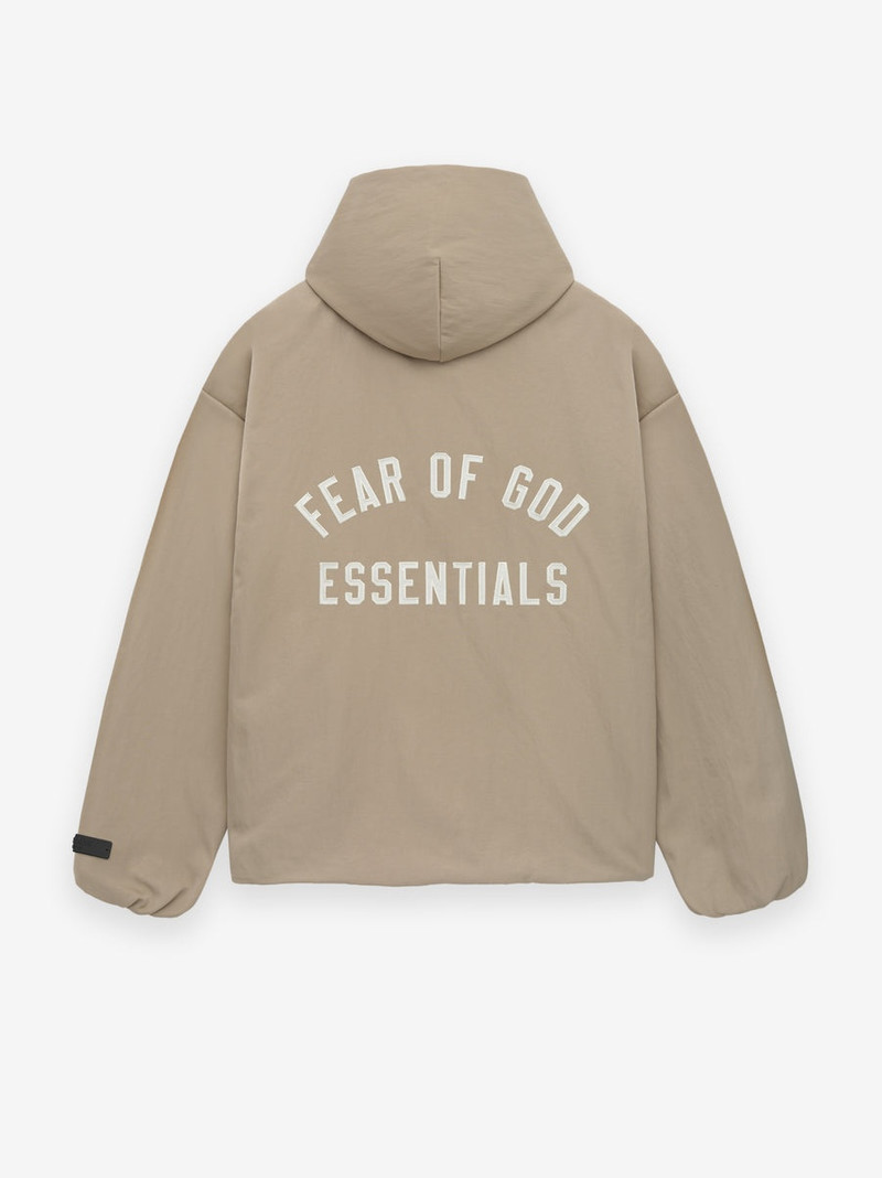 ESSENTIALS Textured Nylon Hooded Coaches Jacket outlook