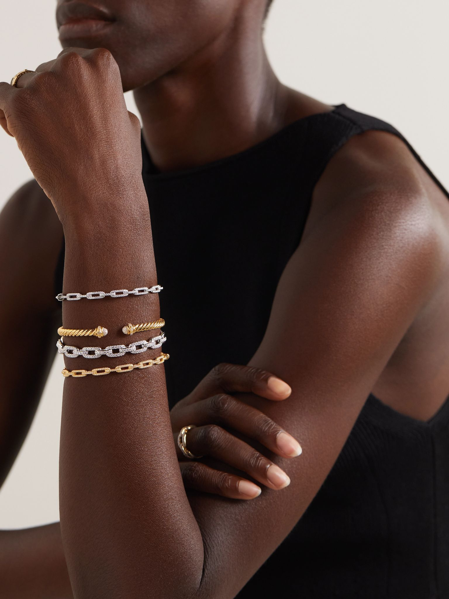 Stax 18-karat white gold diamond bracelet Gold - 5