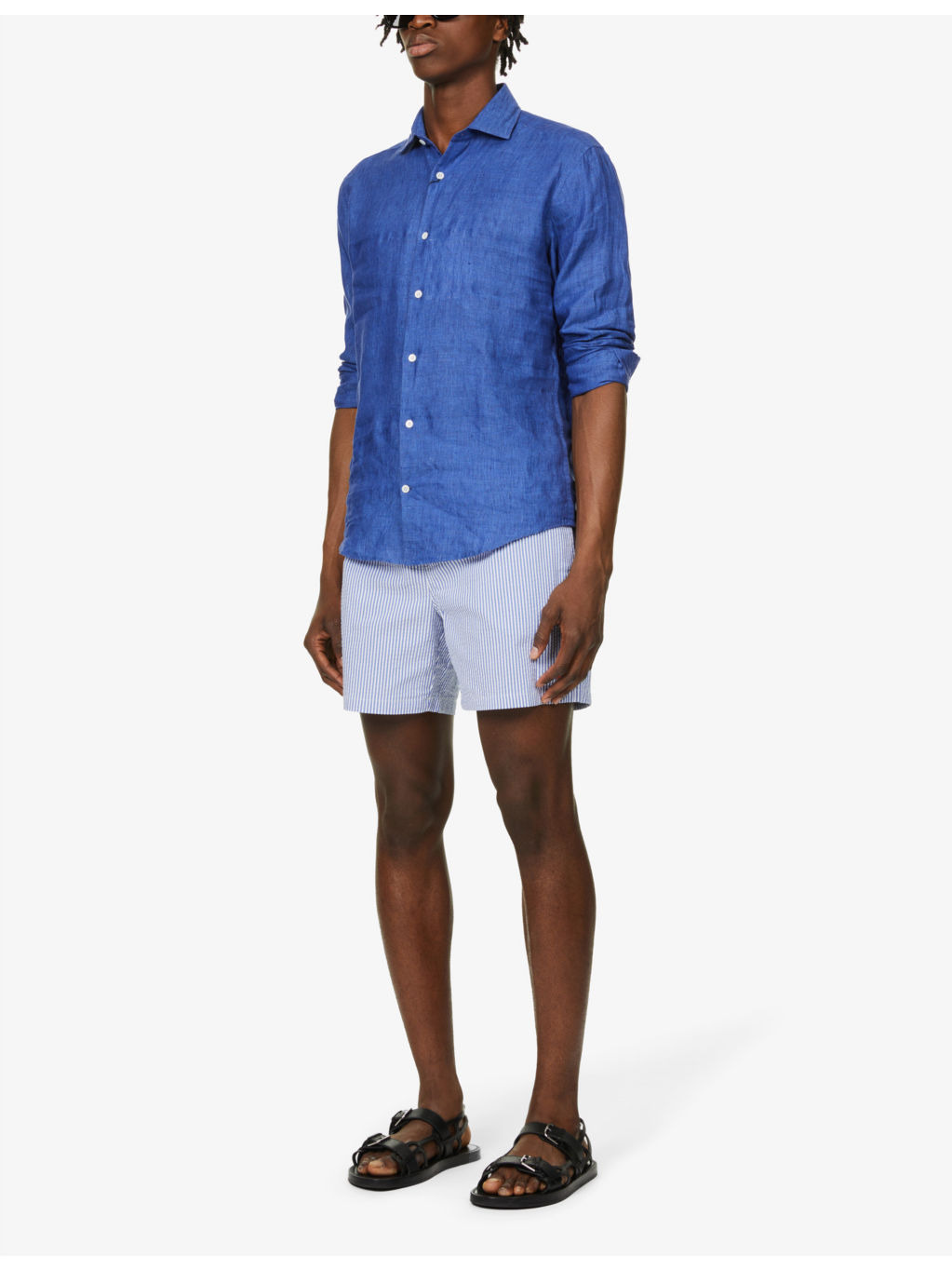 Antonio regular-fit cutaway-collar linen shirt - 2