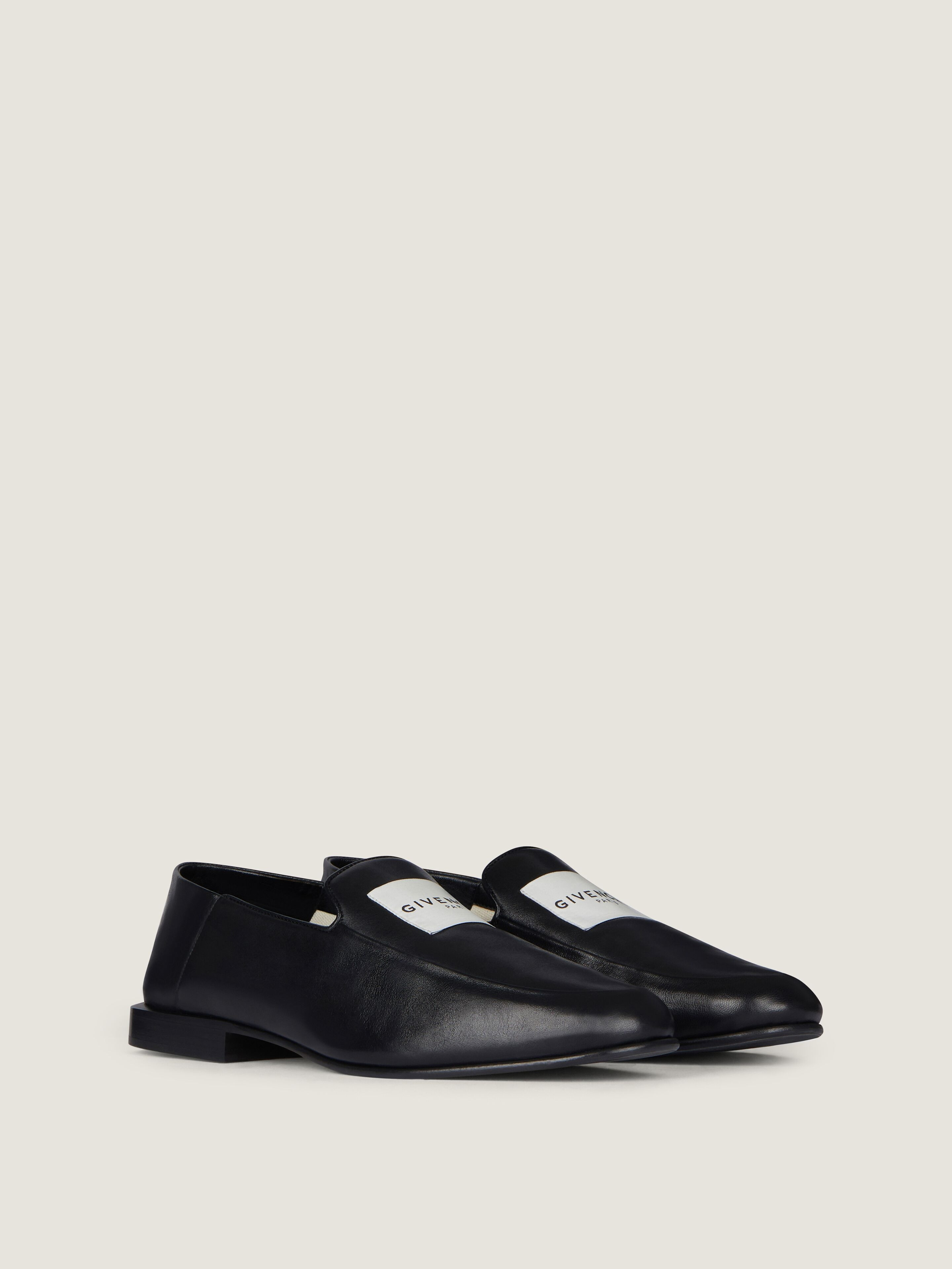 LABEL LOAFERS IN SHINY LEATHER - 1