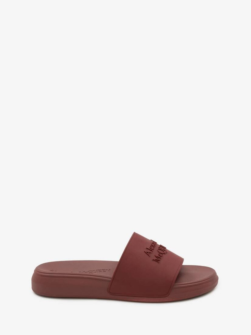 Alexander Mcqueen Pool Slide in Burgundy - 1