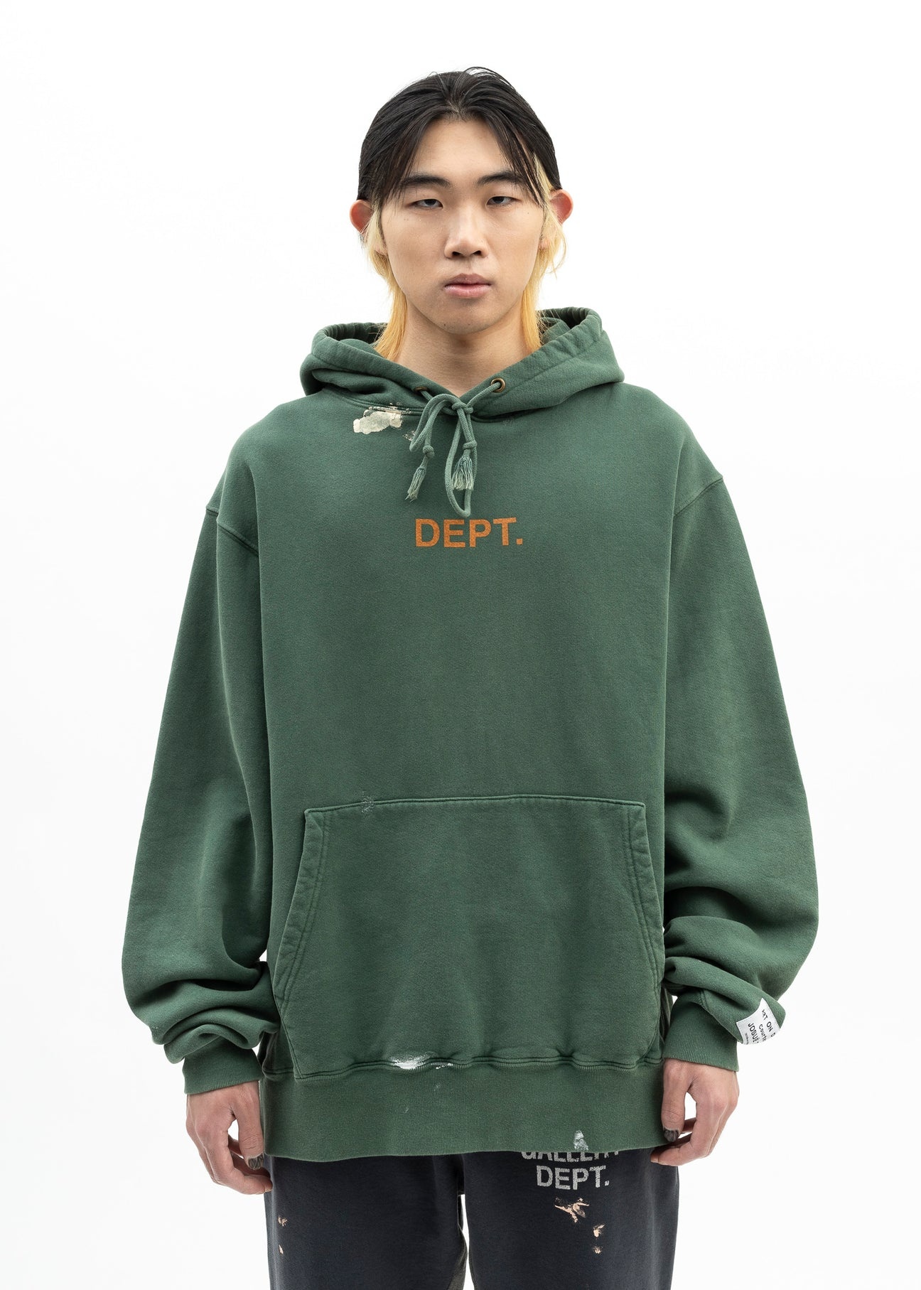 Gallery Dept Green Orange Paint Splatter Hoodie - 1