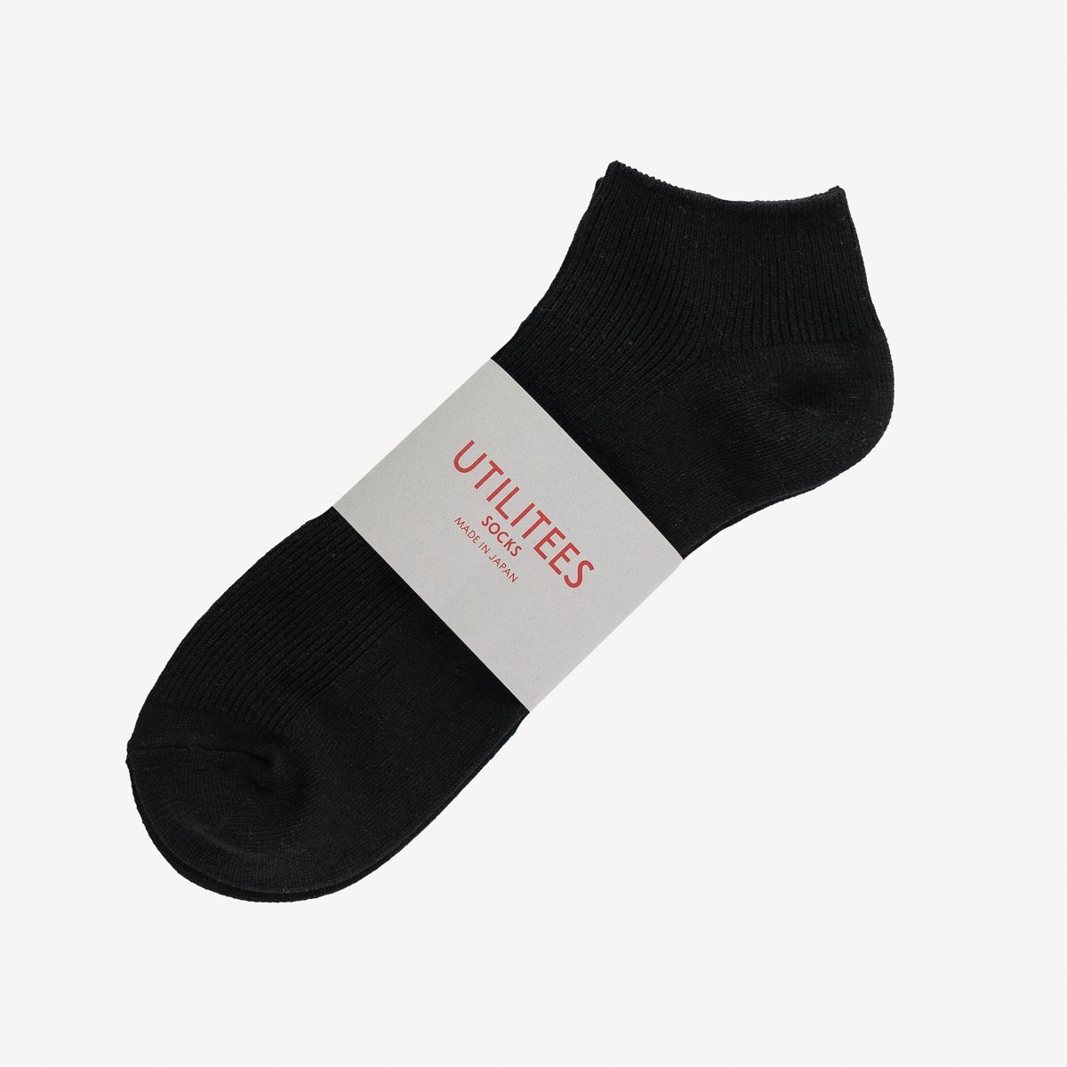 UTSS-BLK UTILITEES Mixed Cotton Sneaker Socks - Black - 2