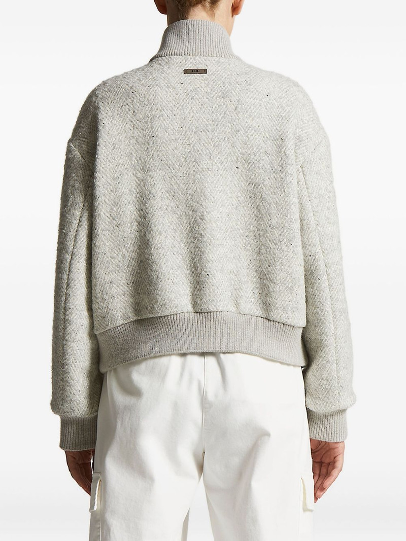 herringbone-pattern bomber jacket 3