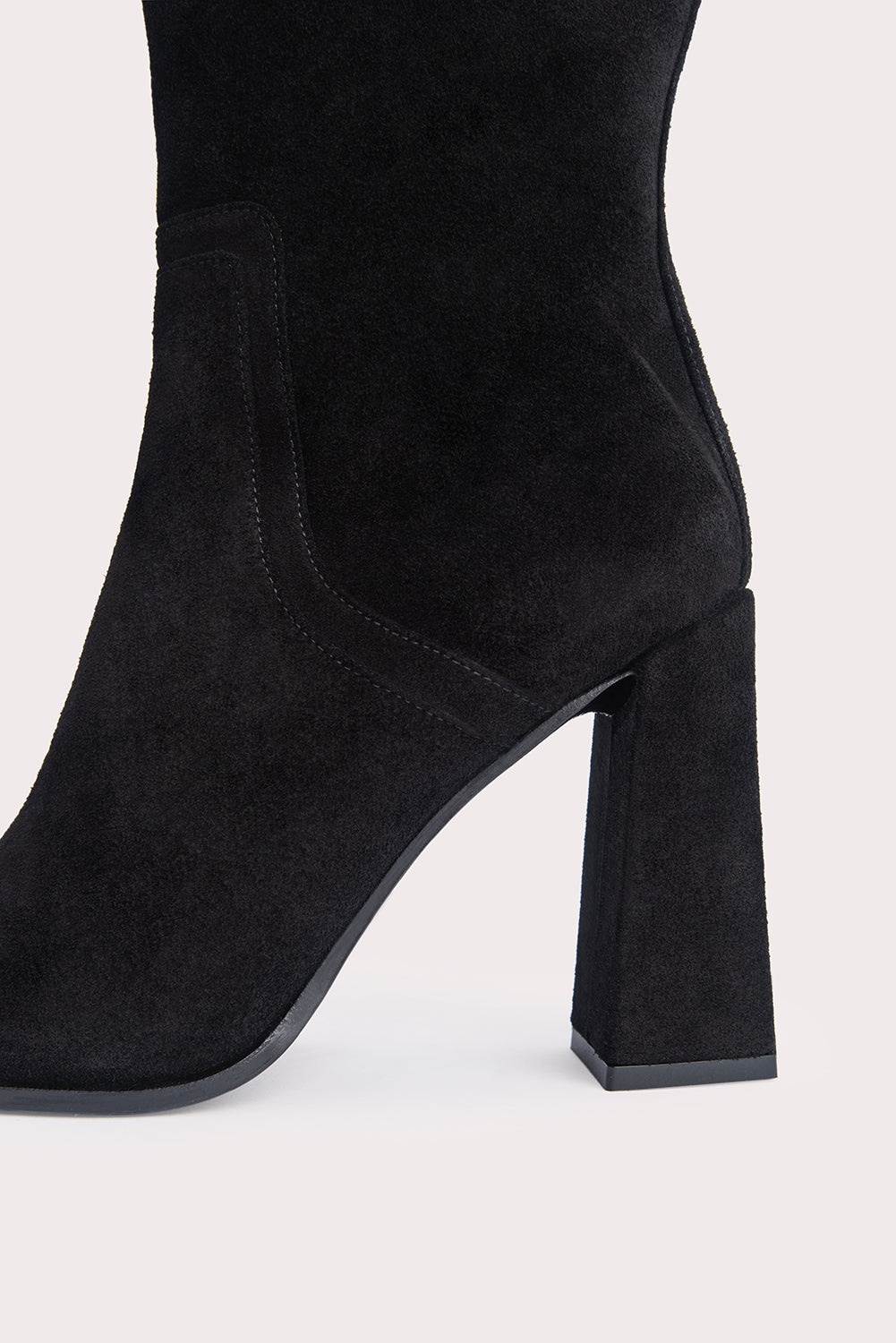 Tia Black Suede Leather - 6